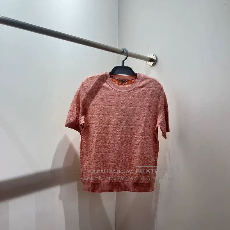 Fendi Fendi Solid Color Double F Printed Short Sleeve Knit Size S / US 4 / IT 40 - 1 Thumbnail