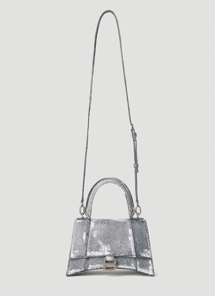 Balenciaga o1mt1gz1124 Size: OS / Hourglass Small Handbag Denim Print Size ONE SIZE - 4 Thumbnail