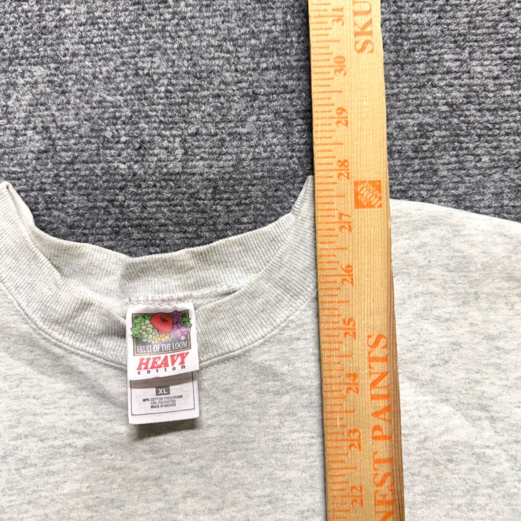 Fruit Of The Loom VINTAGE Fruit of the Loom Sweatshirt Mens XL Pullover Gray Embroidered Cotton Sweatshirt Boy? Size US XL / EU 56 / 4 - 5 Thumbnail