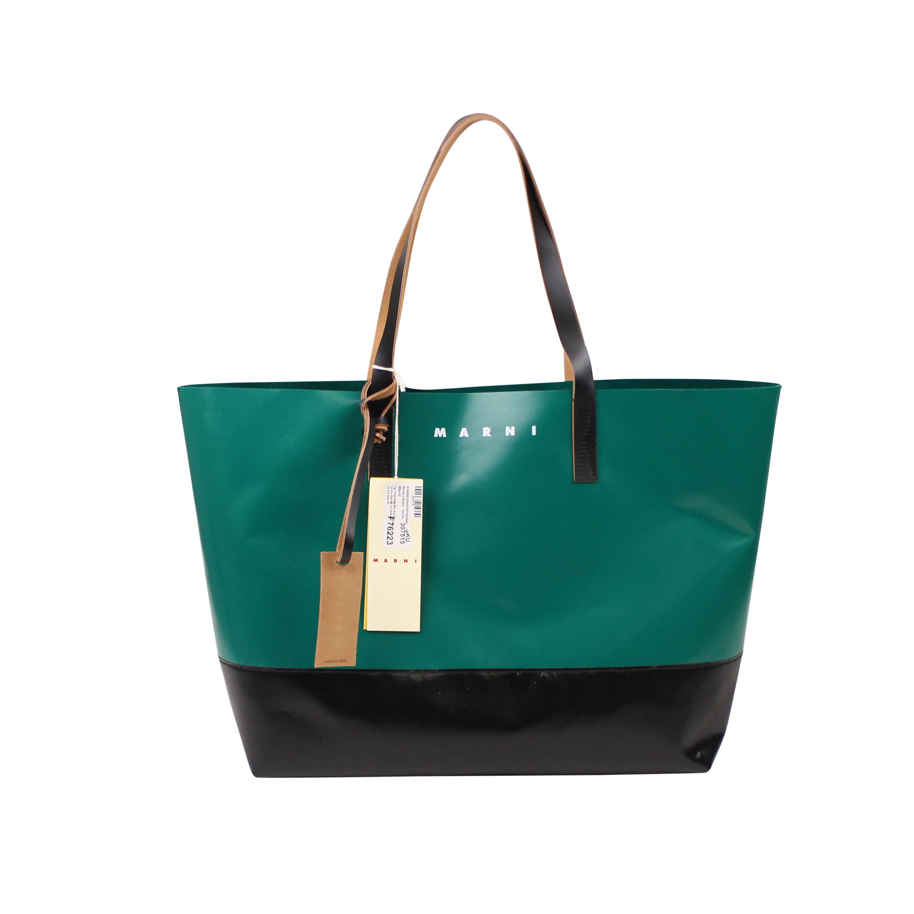 image of Marni Tribeca Tote Green/black Size Os, Women's