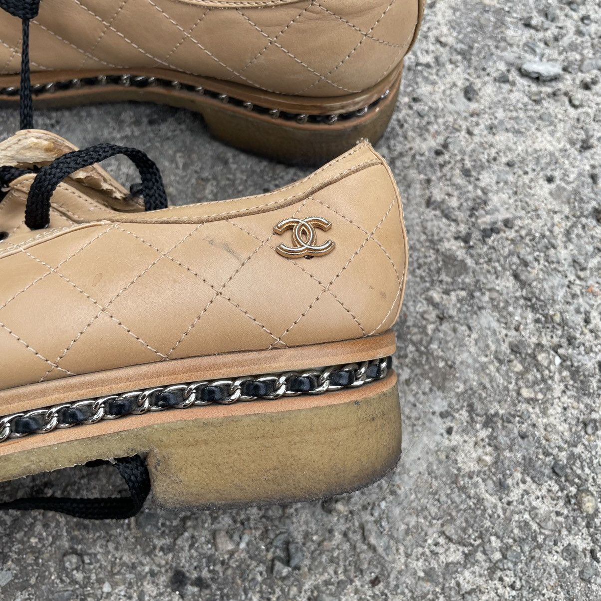Vintage CHANEL Quilted Leather Boots shoes sneakers chain old luxury Size US 10 / IT 40 - 2 Thumbnail