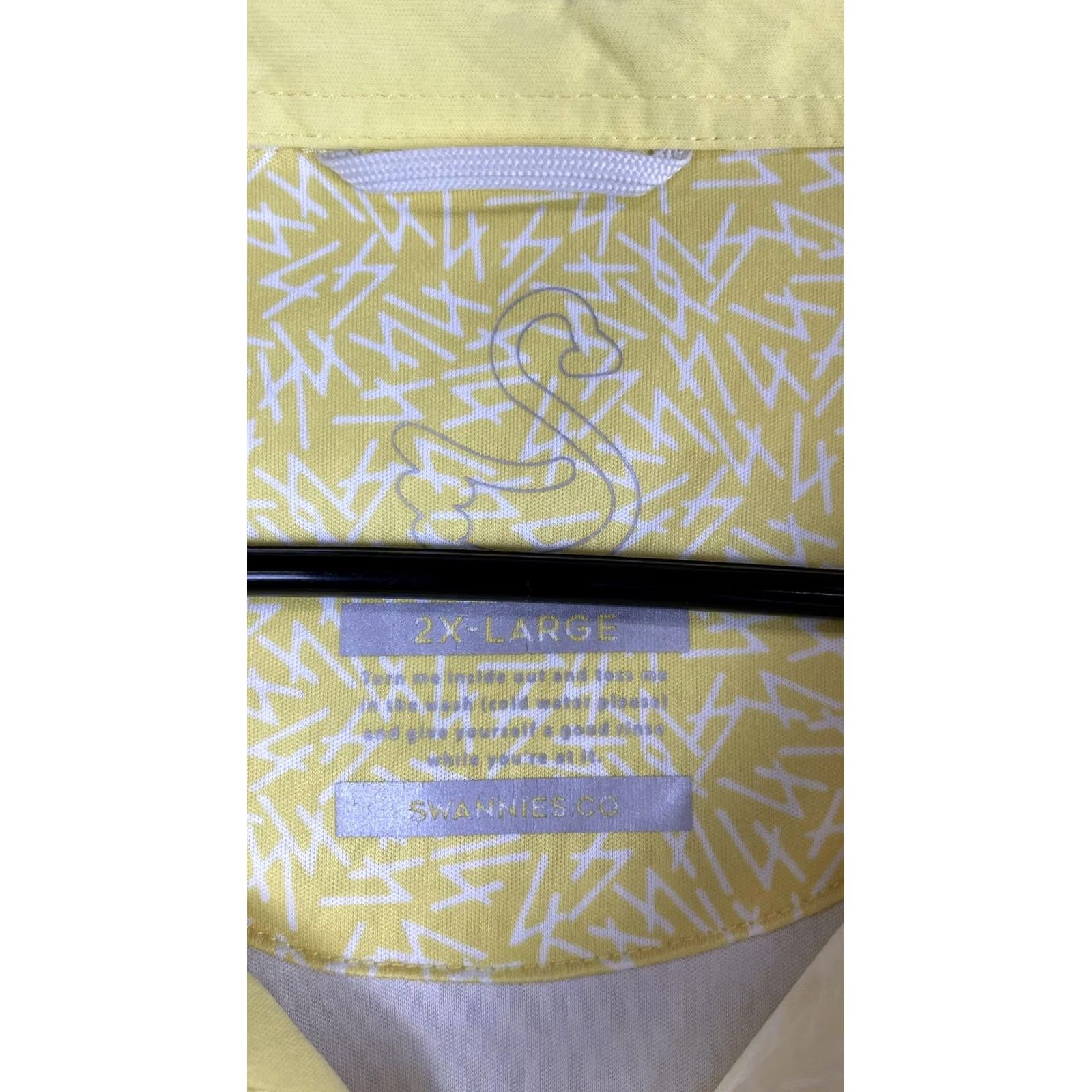 Vintage Swannies Co Polo Shirt Golf Mens 2XL Yellow Geometric Lightweight Short Sleeve Size US XXL / EU 58 / 5 - 3 Thumbnail