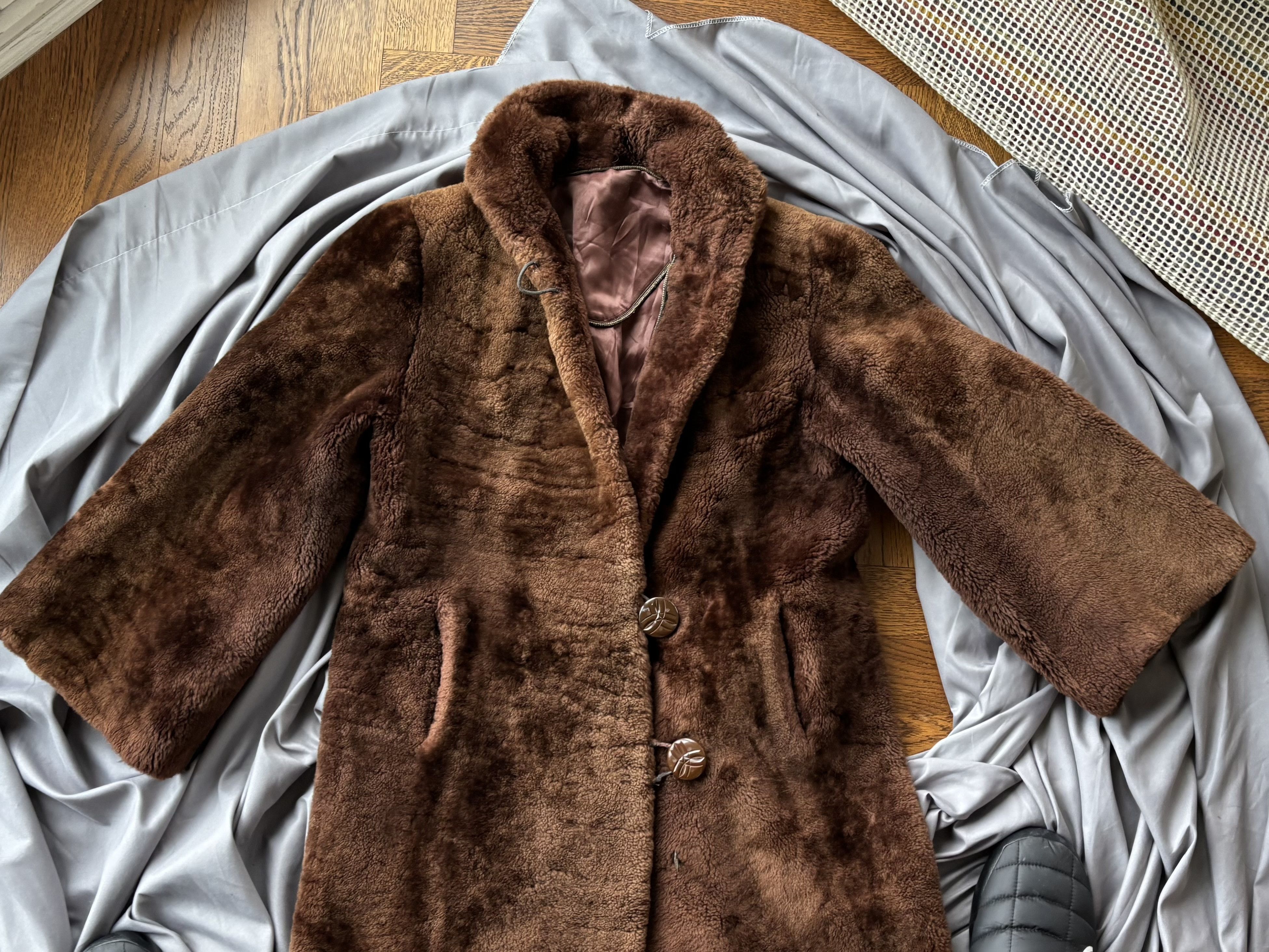 Vintage 1950s Fur Coat Vintage Sheared Beaver Long Trench Overcoat Size US XS / EU 42 / 0 - 12 Thumbnail