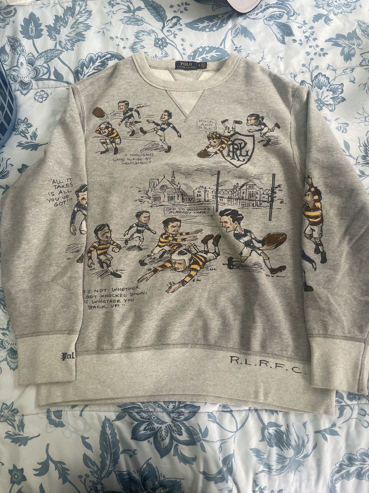 Polo Ralph Lauren Gray Polo Rugby Sweatshirt Size US XL / EU 56 / 4 - 1 Thumbnail