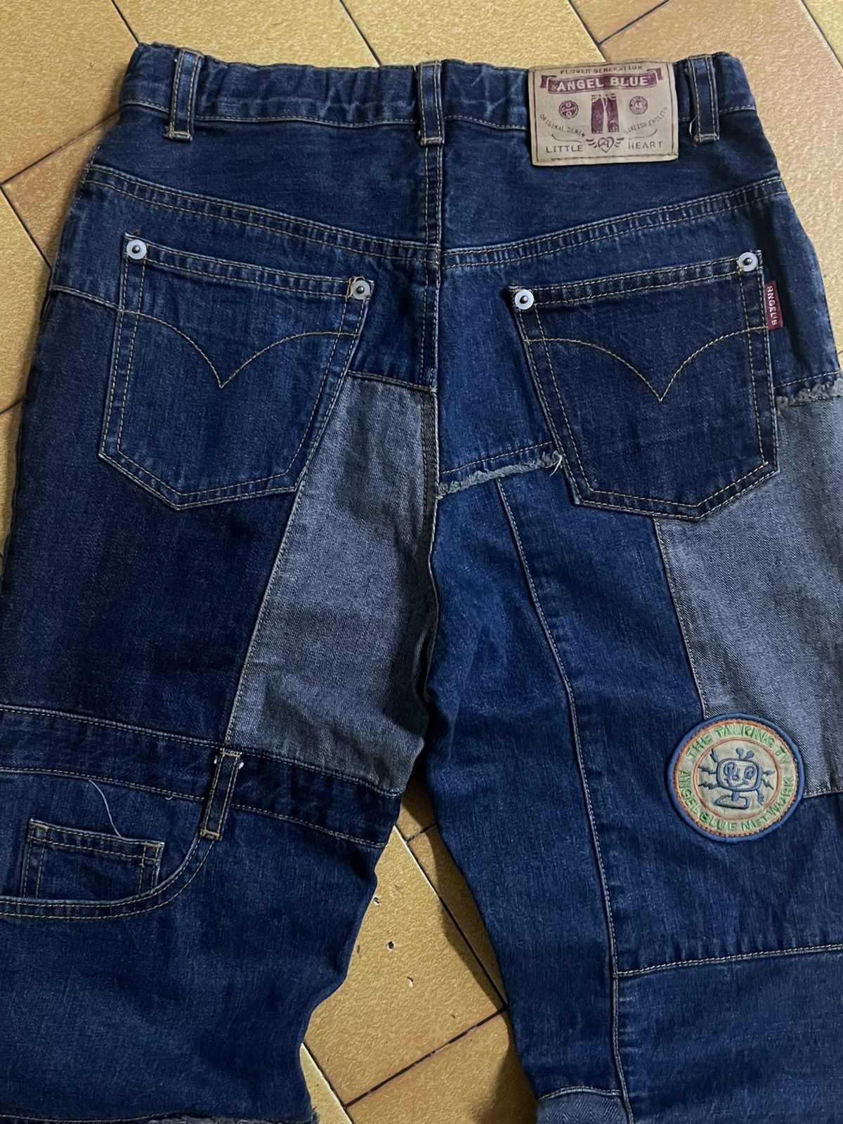 Angel Blue VINTAGE Angel Blue Patchwork Denim Jeans Y2K Japanese Brand Size US 26 / EU 42 - 6 Thumbnail