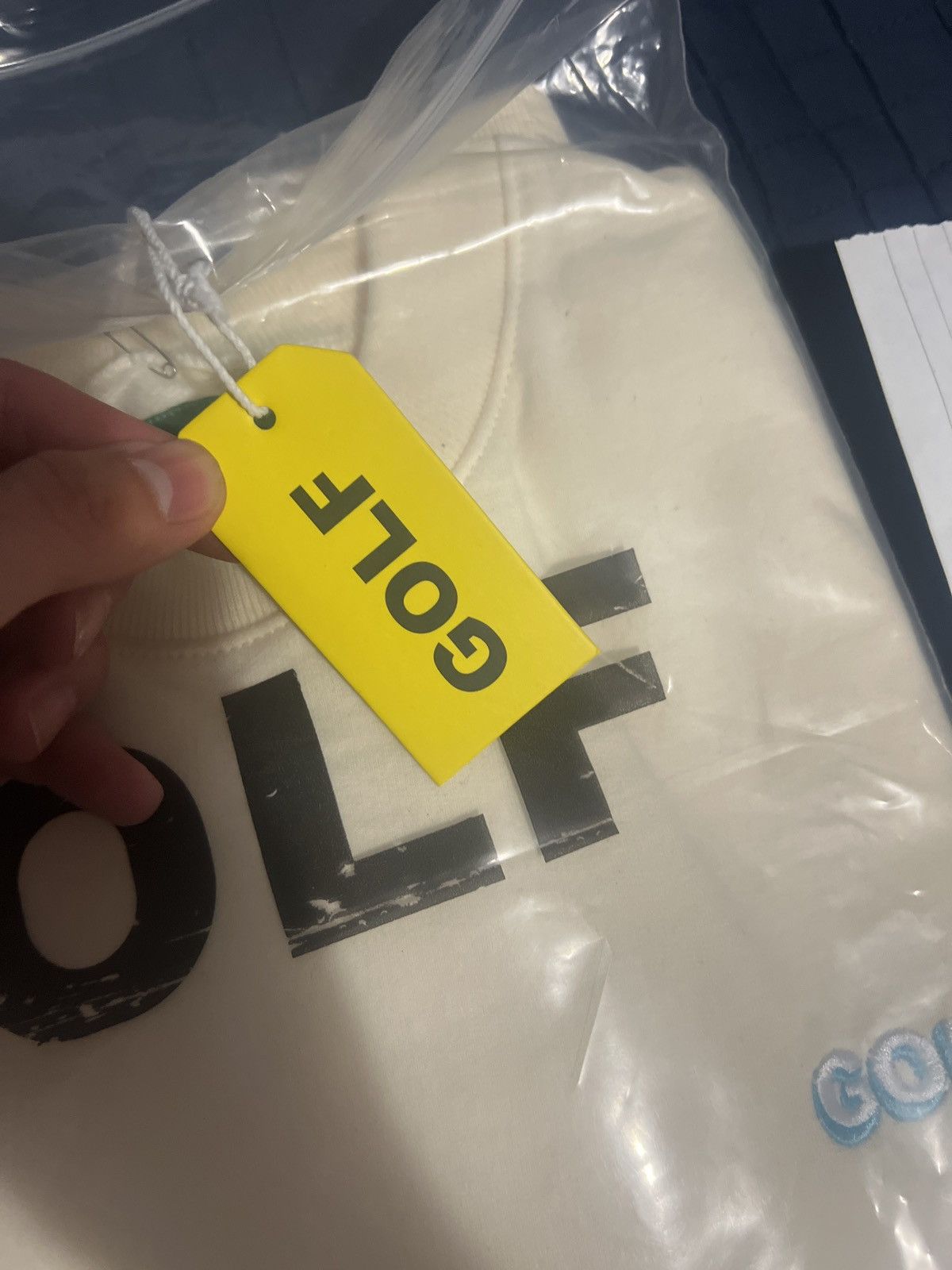 Golf Wang Golf 3D mini 2 tone logo crew neck- cream Size US M / EU 48-50 / 2 - 7 Thumbnail