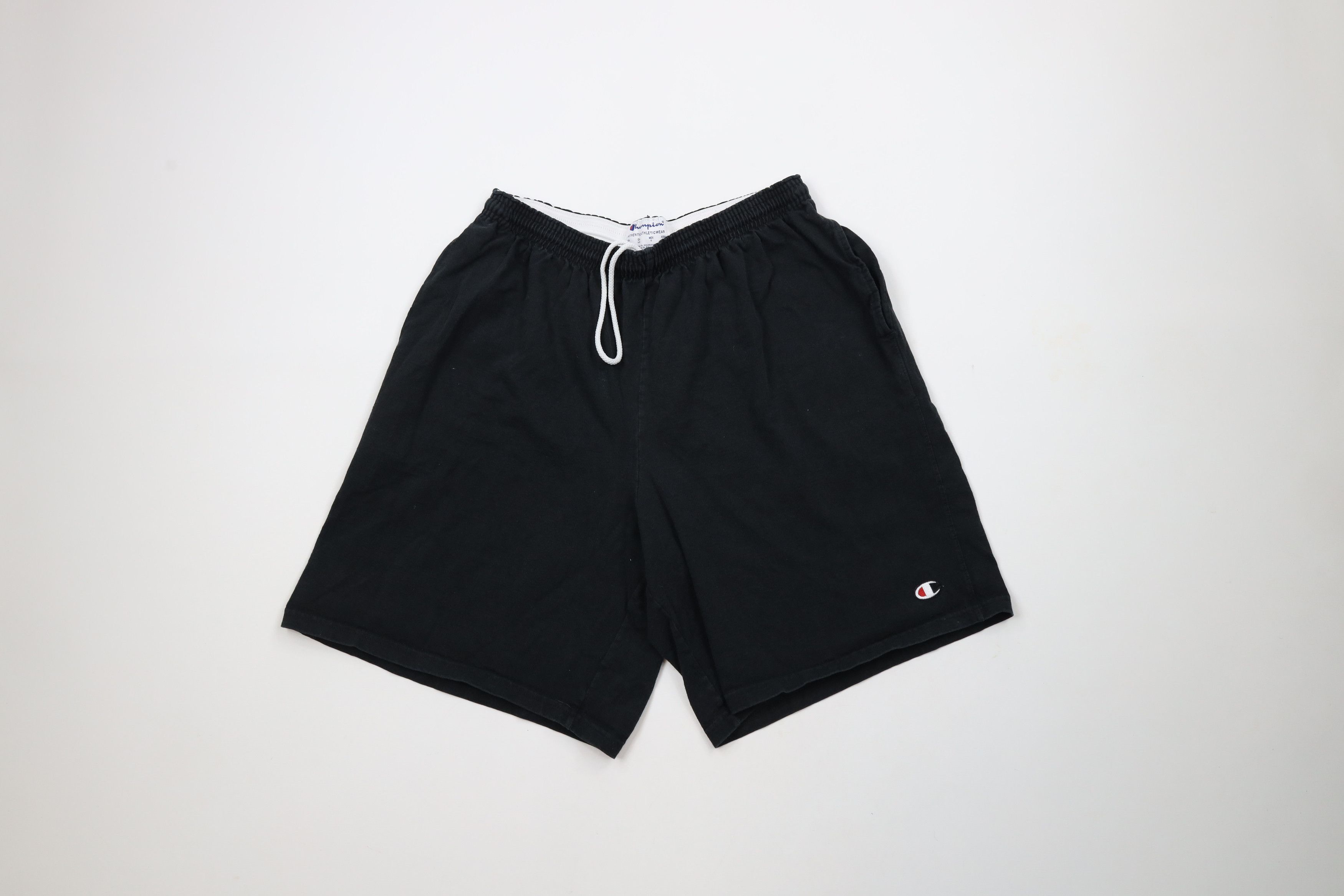 Champion × Vintage Vintage Champion Classic Logo Above Knee Shorts Black Cotton Size US 34 / EU 50 - 1 Thumbnail