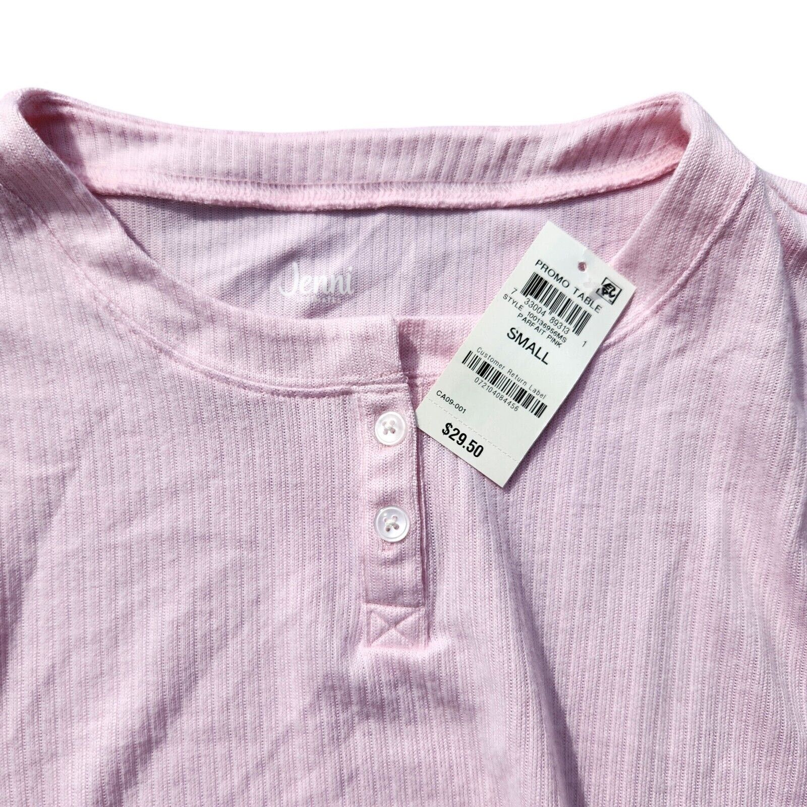 The Unbranded Brand Jenni Women Pink Soft Knit Henley Pullover Pajama Top Size S Size ONE SIZE - 3 Thumbnail