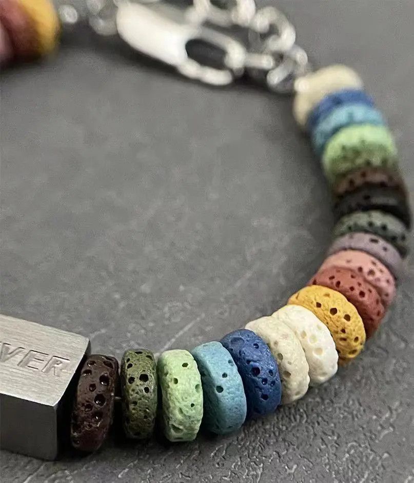 Designer × Japanese Brand × Vintage Hip Hop Vintage Coloured Volcanic Stone Bracelet Size ONE SIZE - 3 Thumbnail