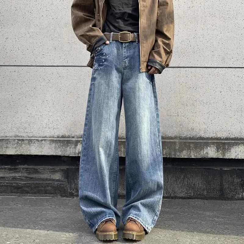 Japanese Brand Retro loose washed straight leg jeans Size US 32 / EU 48 - 6 Thumbnail