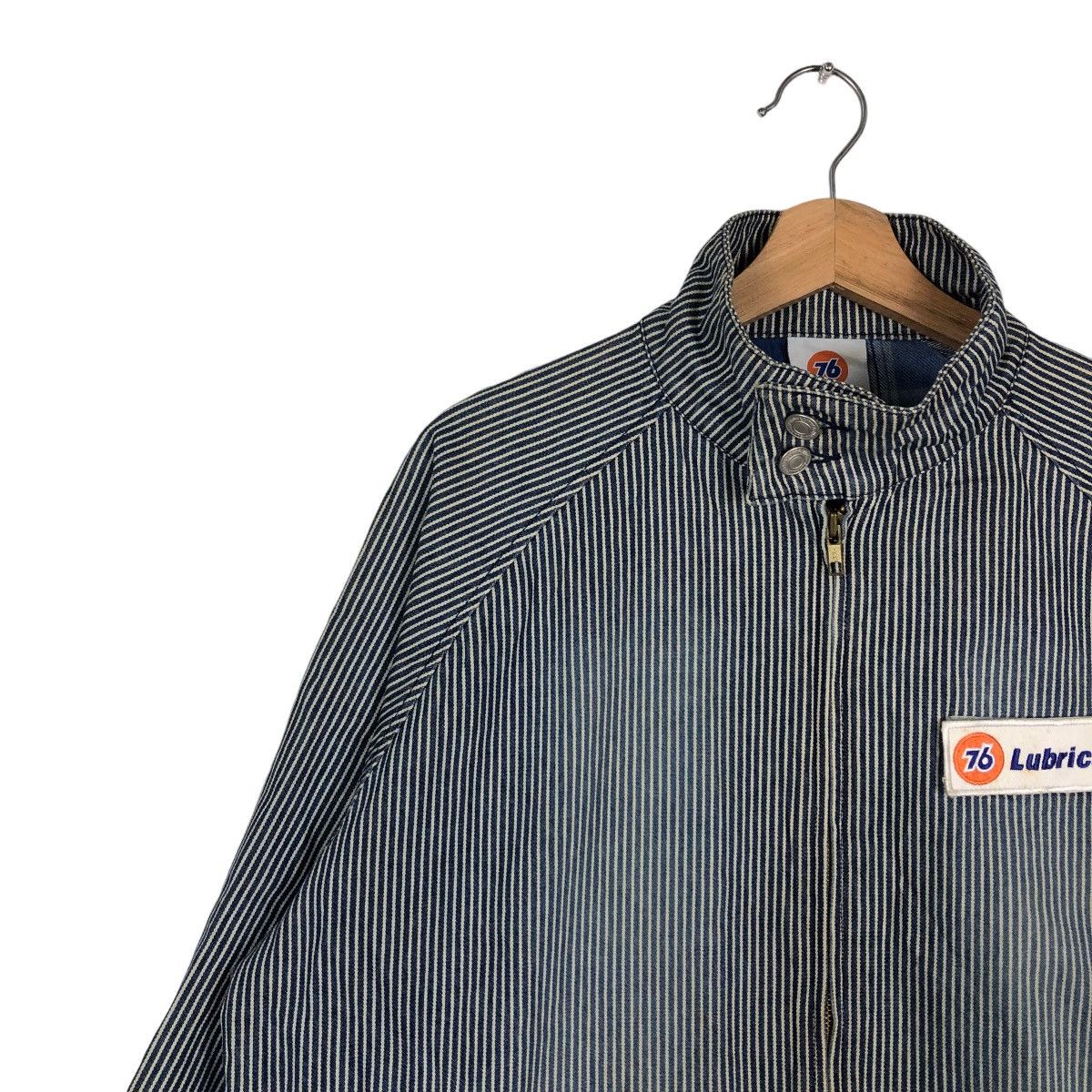 Japanese Brand 🔥90’s Striped Bomber Jacket 76 Lubricant Big Logo Size US L / EU 52-54 / 3 - 7 Thumbnail