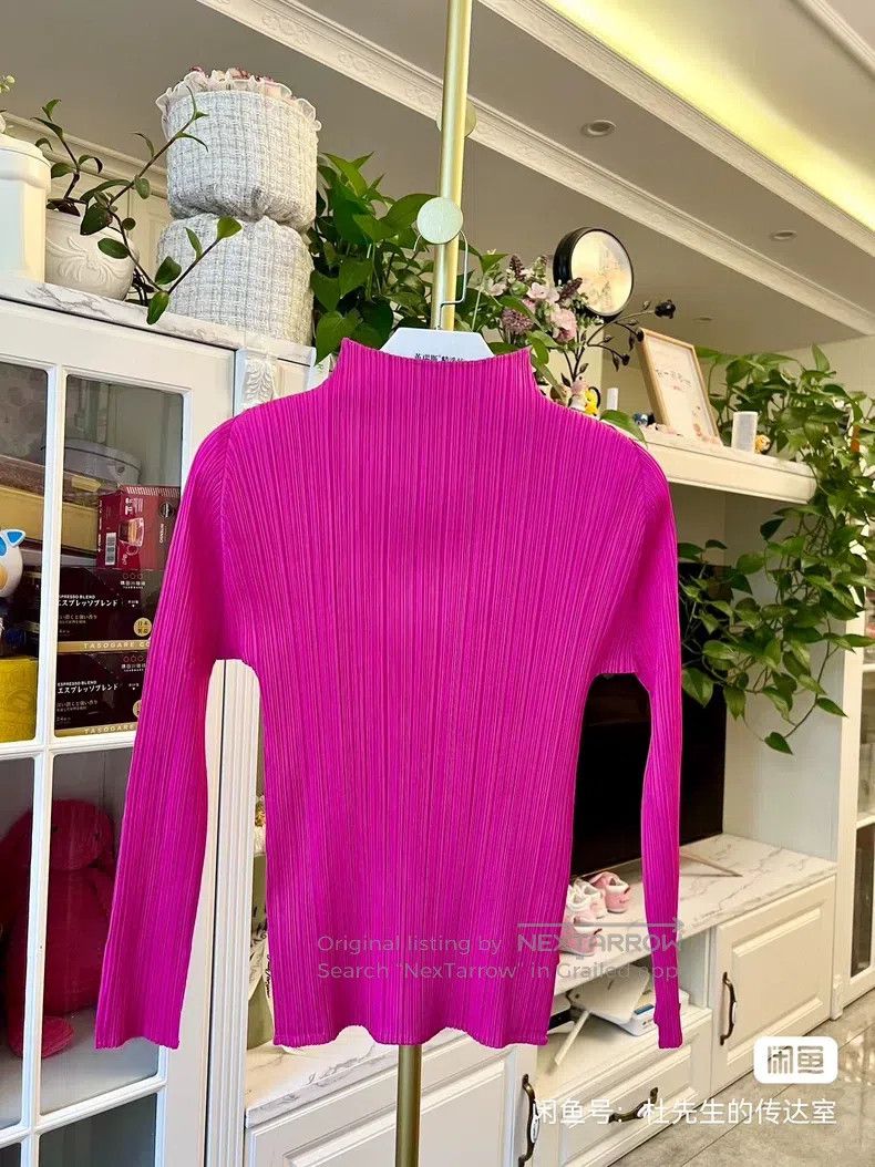 Issey Miyake Issey Miyake Iridescent Pink Long Sleeve Top Size L / US 10 / IT 46 - 1 Thumbnail