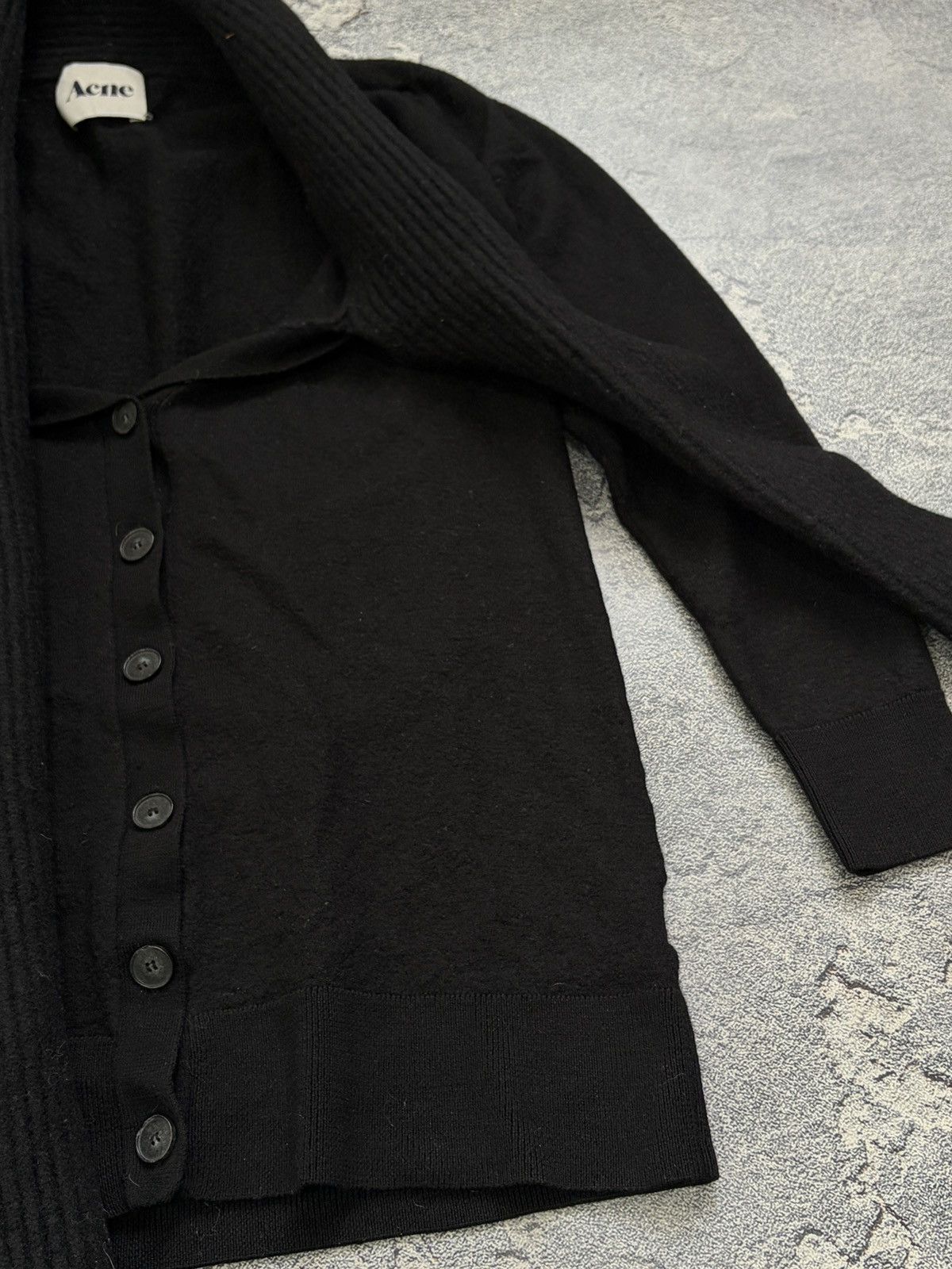 Acne Studios Acne Studios Archive Black Shawl Collar Ribbed Cardigan Size M / US 6-8 / IT 42-44 - 4 Thumbnail