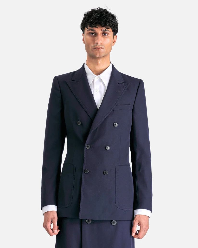 Dries Van Noten o1s1v1r1oon0925 Bruce Jacket in Navy Blue Size US M / EU 48-50 / 2 - 1 Thumbnail