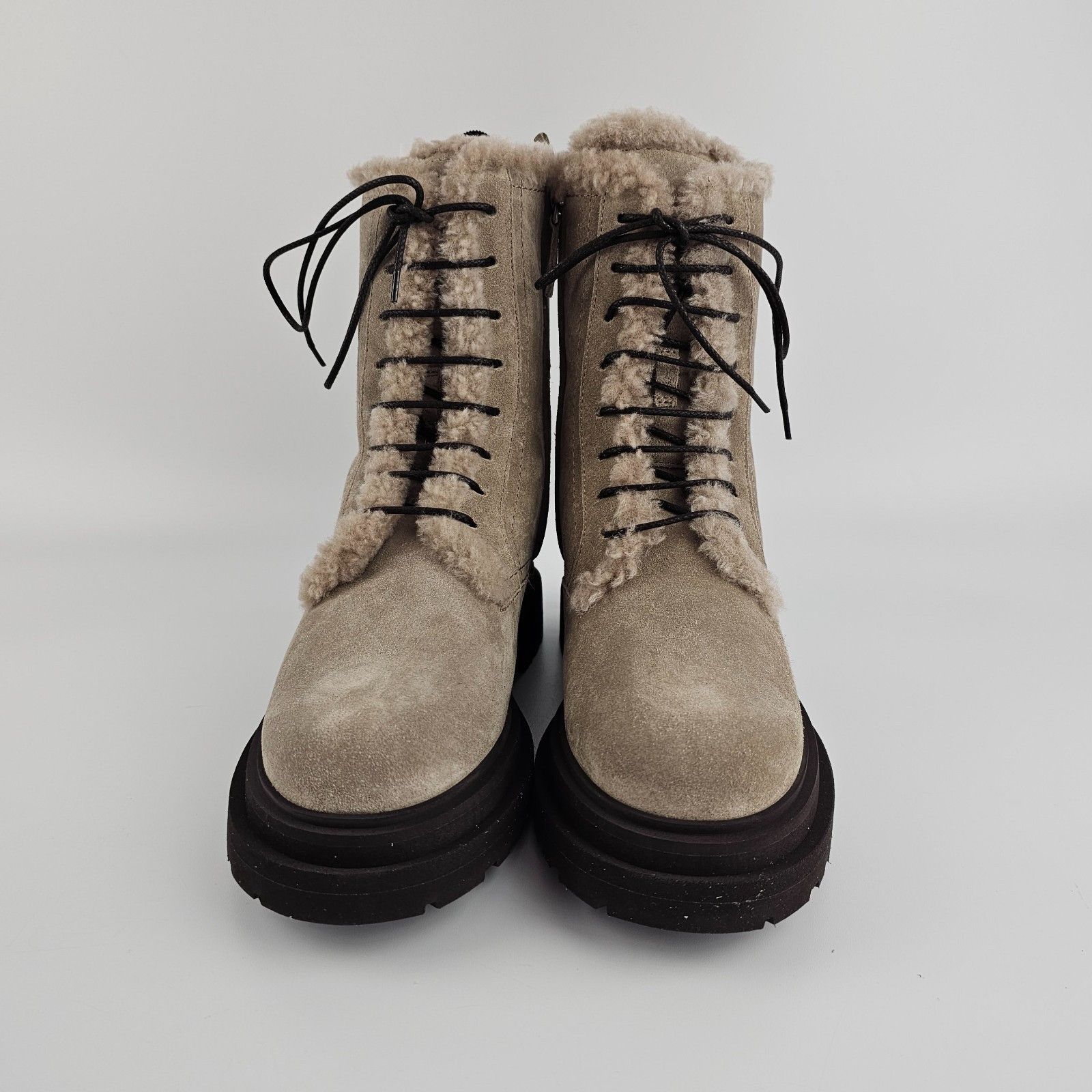 Brunello Cucinelli B. Cucinelli Monile Gray Suede Combat Boots N&A Size US 11 / IT 41 - 6 Thumbnail