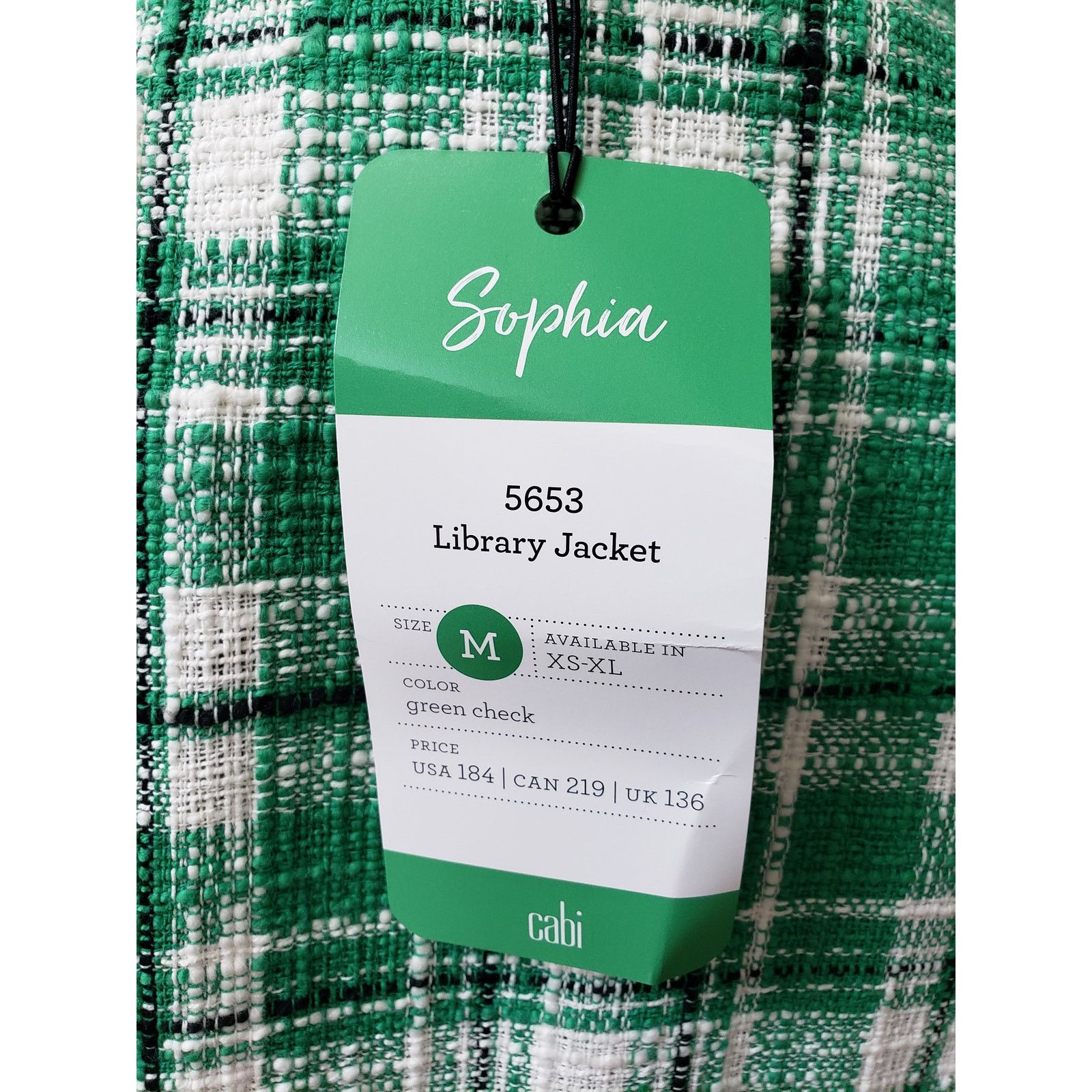 The Unbranded Brand Cabi Library Jacket Womens Medium Green White Plaid Sophia Size M / US 6-8 / IT 42-44 - 7 Thumbnail