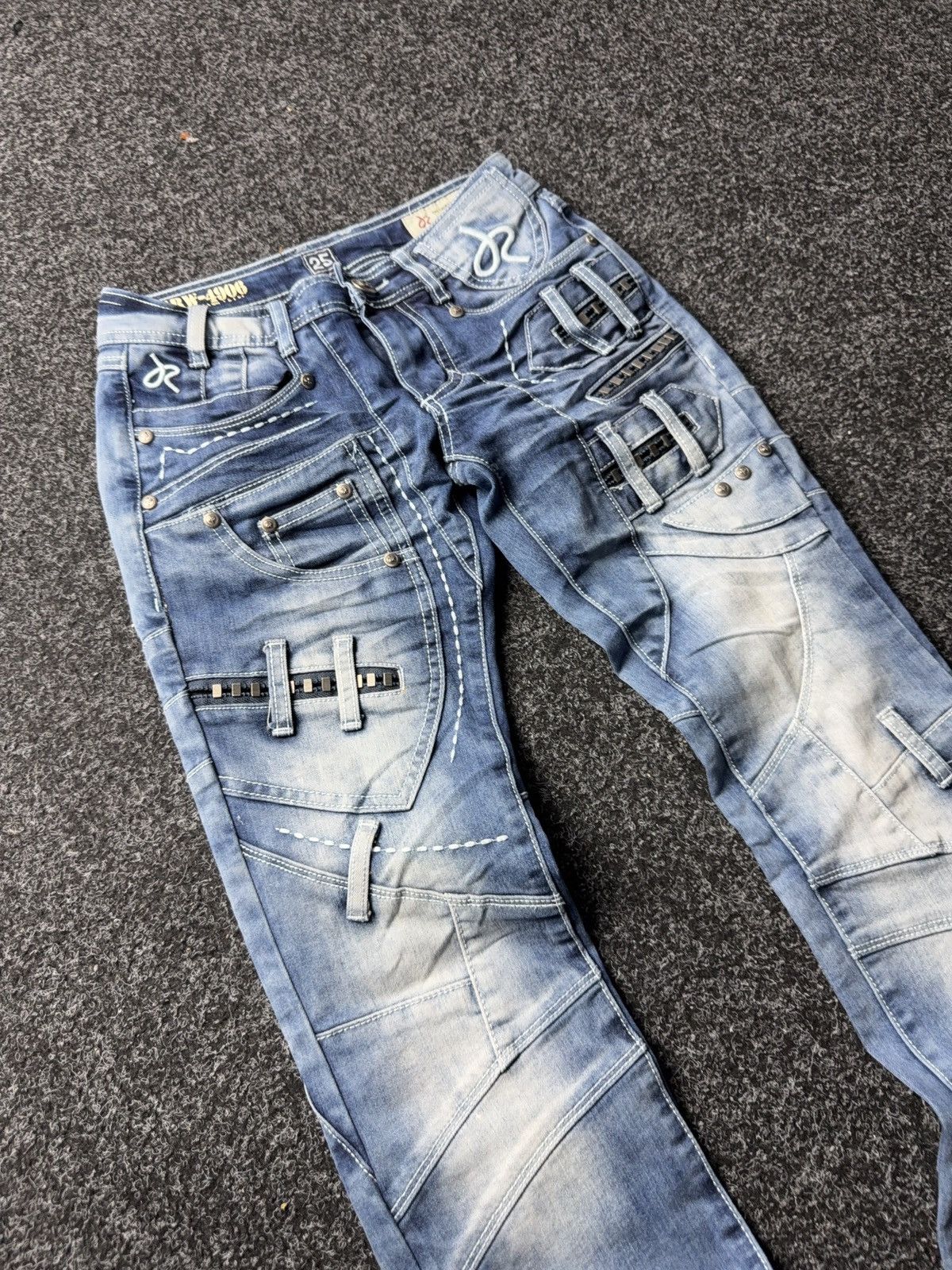 Japanese Brand Y2K JRW-4906 Japanese Style 90s Distressed Moto m Jeans Size 25" / US 0 / IT 36 - 7 Thumbnail