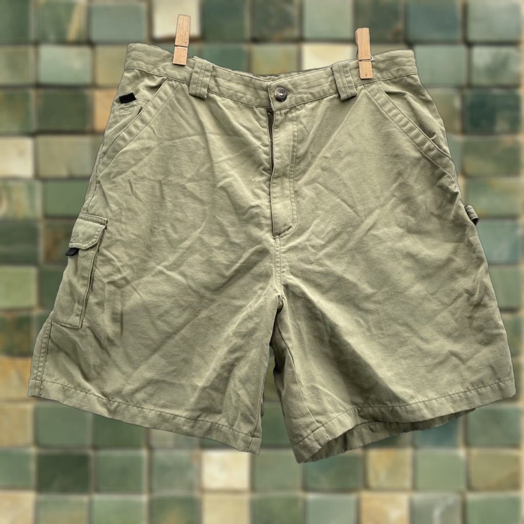 VINTAGE The North Face Tekware Cargo Shorts Men 33 Olive Green Preppy Gorpcore Hike