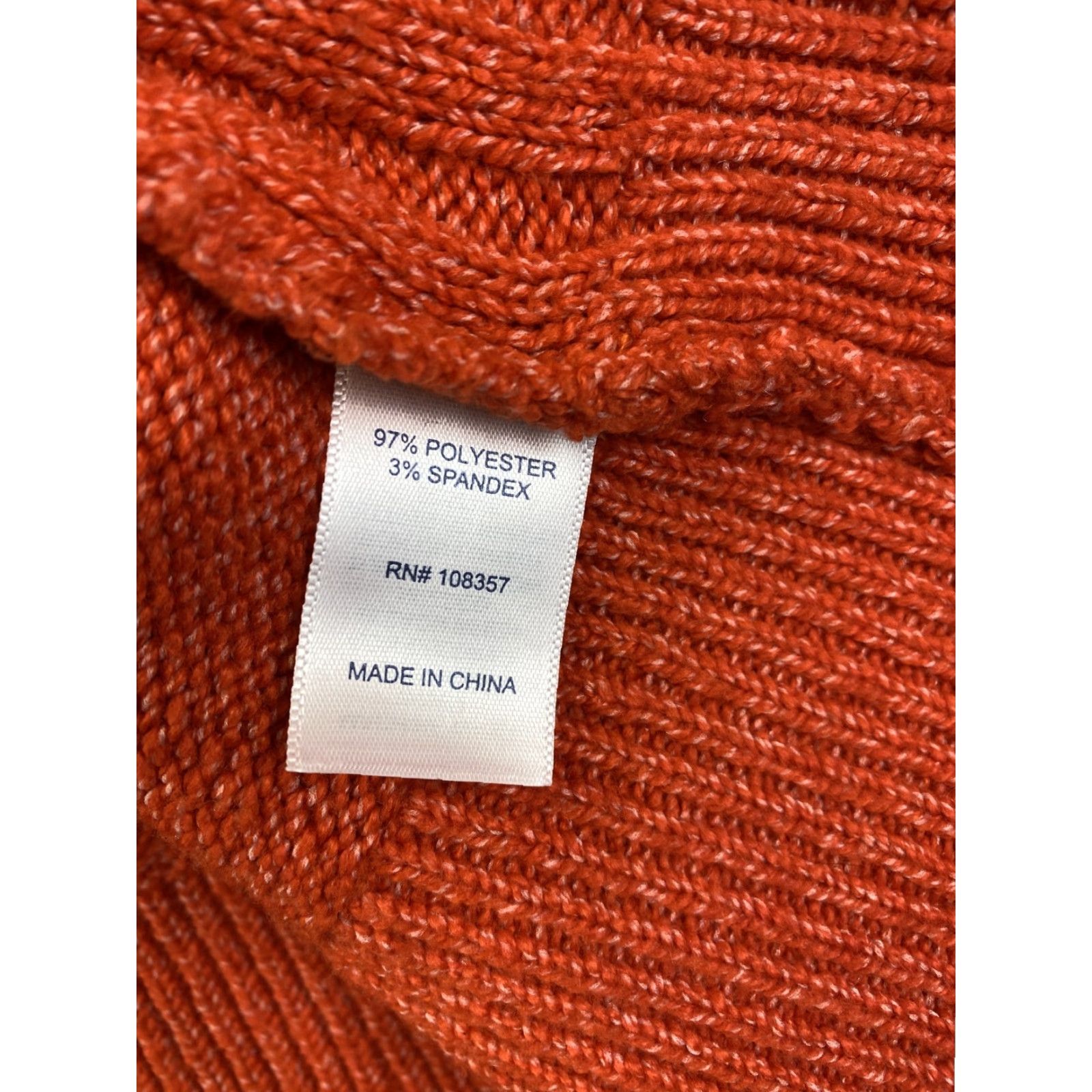 Vintage St. John's Bay Women’s Sweater XL Pullover Orange Cable Knit Mock Neck / 76-32 Size XL / US 12-14 / IT 48-50 - 6 Thumbnail
