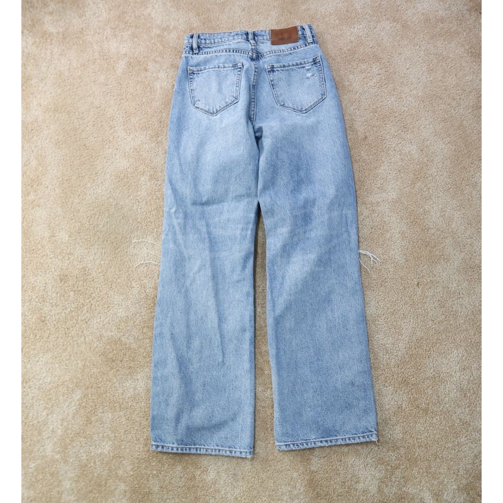 Vintage Hidden Jeans Women 24 Blue Denim Wide Leg High Rise 5-Pocket Logo rips Button Zip Vintage No Size 42" / US 20 - 7 Thumbnail