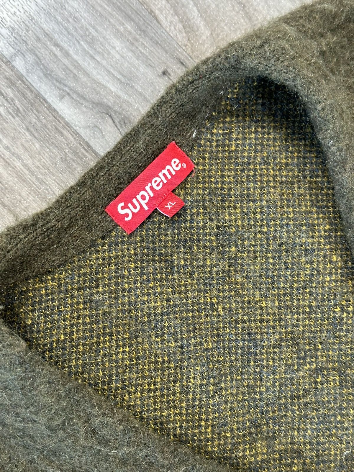 トップス Supreme Abstract Stripe Cardigan Olive Supreme Abstract Stripe Cardigan Olive | Hype Clothinga