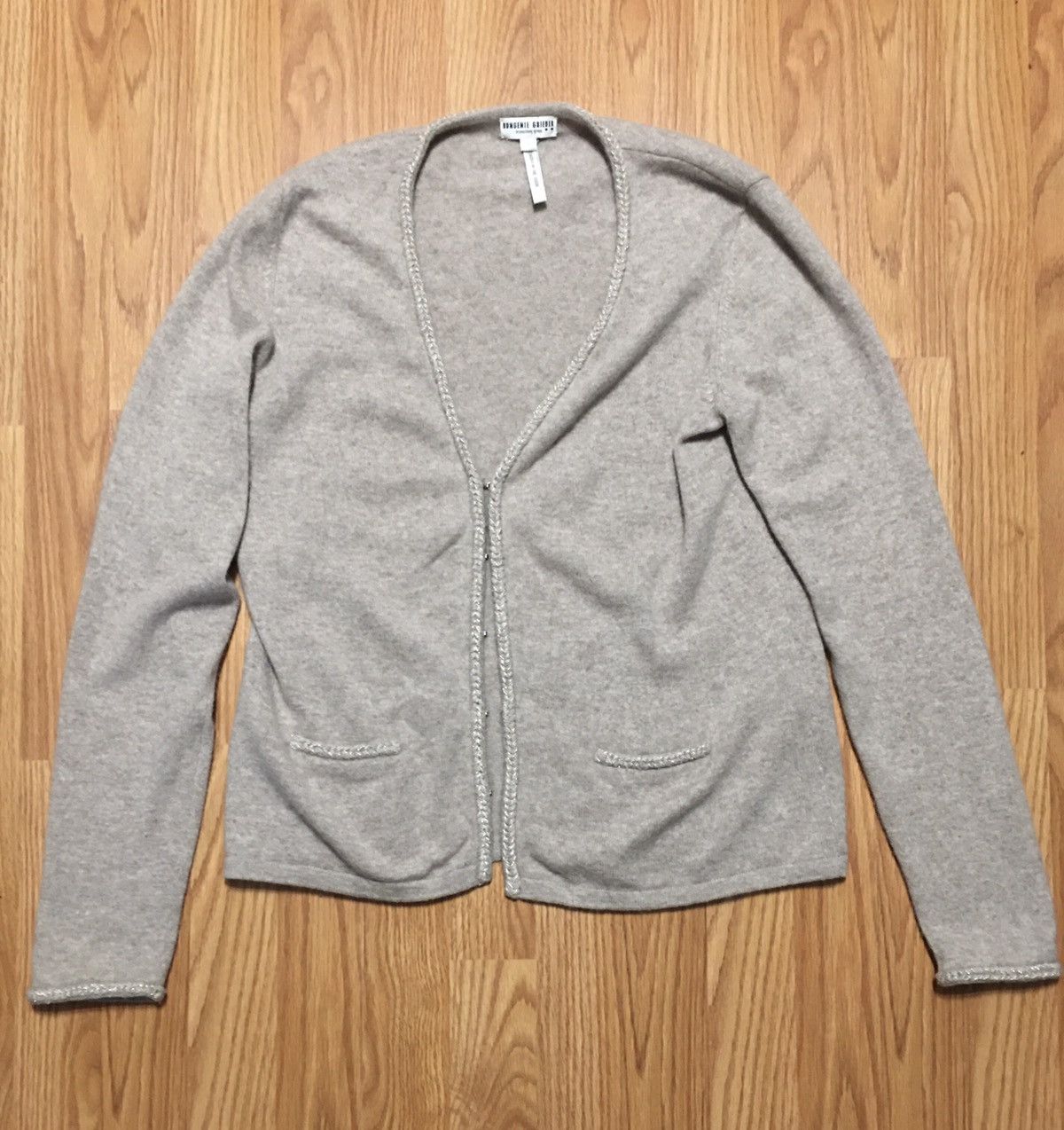 Designer Bongenie Grieder Beige Cashmere Sweater Cardigan Size L Size L / US 10 / IT 46 - 6 Thumbnail