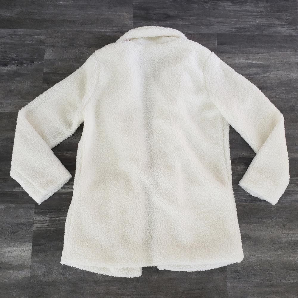 White Classic Ashley Longline Teddy Bear Coat