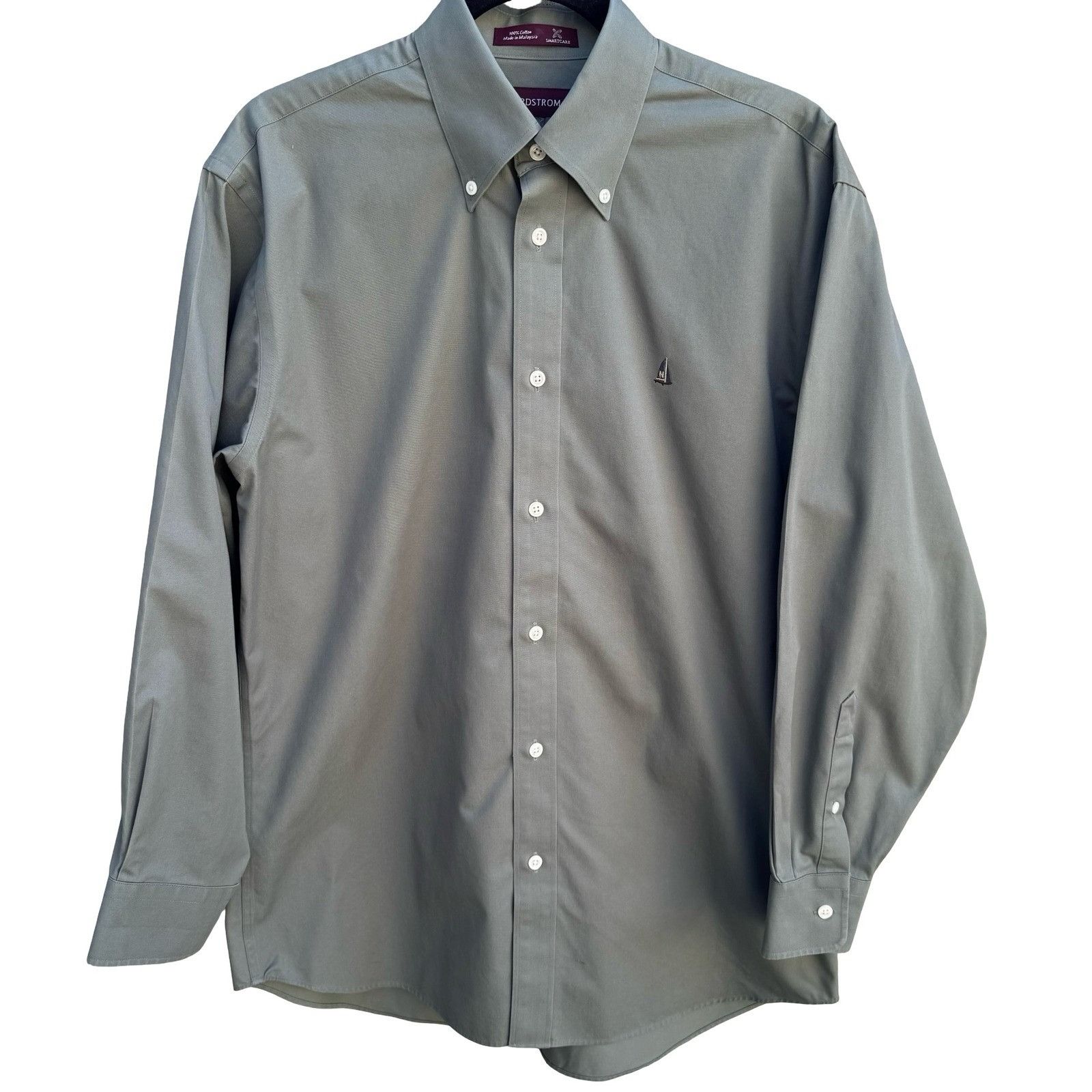 Nordstrom Nordstrom Smartcare Mens Long Sleeve Button Down Shirt Grey Size US L / EU 52-54 / 3 - 1 Thumbnail