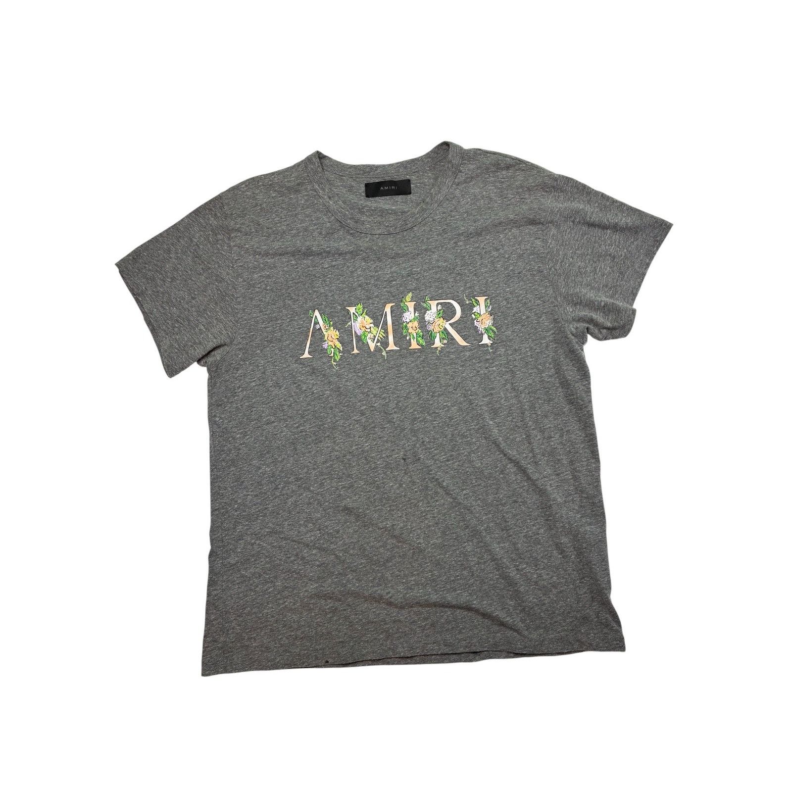 Amiri Amiri 'Floral Logo' Grey Tee Size US L / EU 52-54 / 3 - 1 Thumbnail