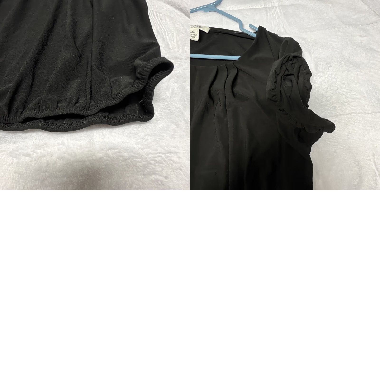 White House Black Market White House Black Market Black XL Women's Short Sleeve Gathered Ruched Blouse Size 40" / US 18 - 8 Thumbnail