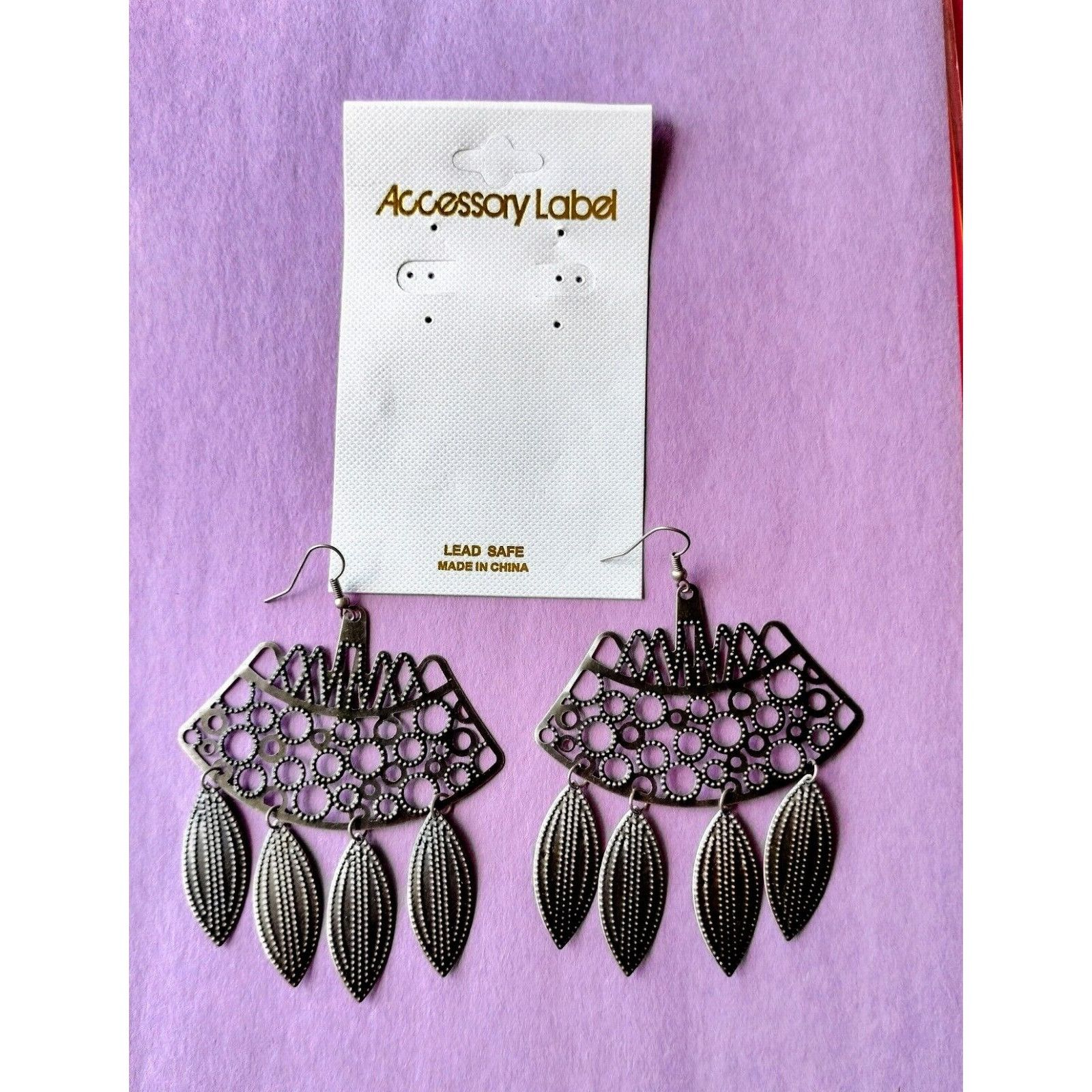 Other Chandelier Earrings Fashion Jewelry Drop Dangle Hammered Met Size ONE SIZE - 6 Thumbnail
