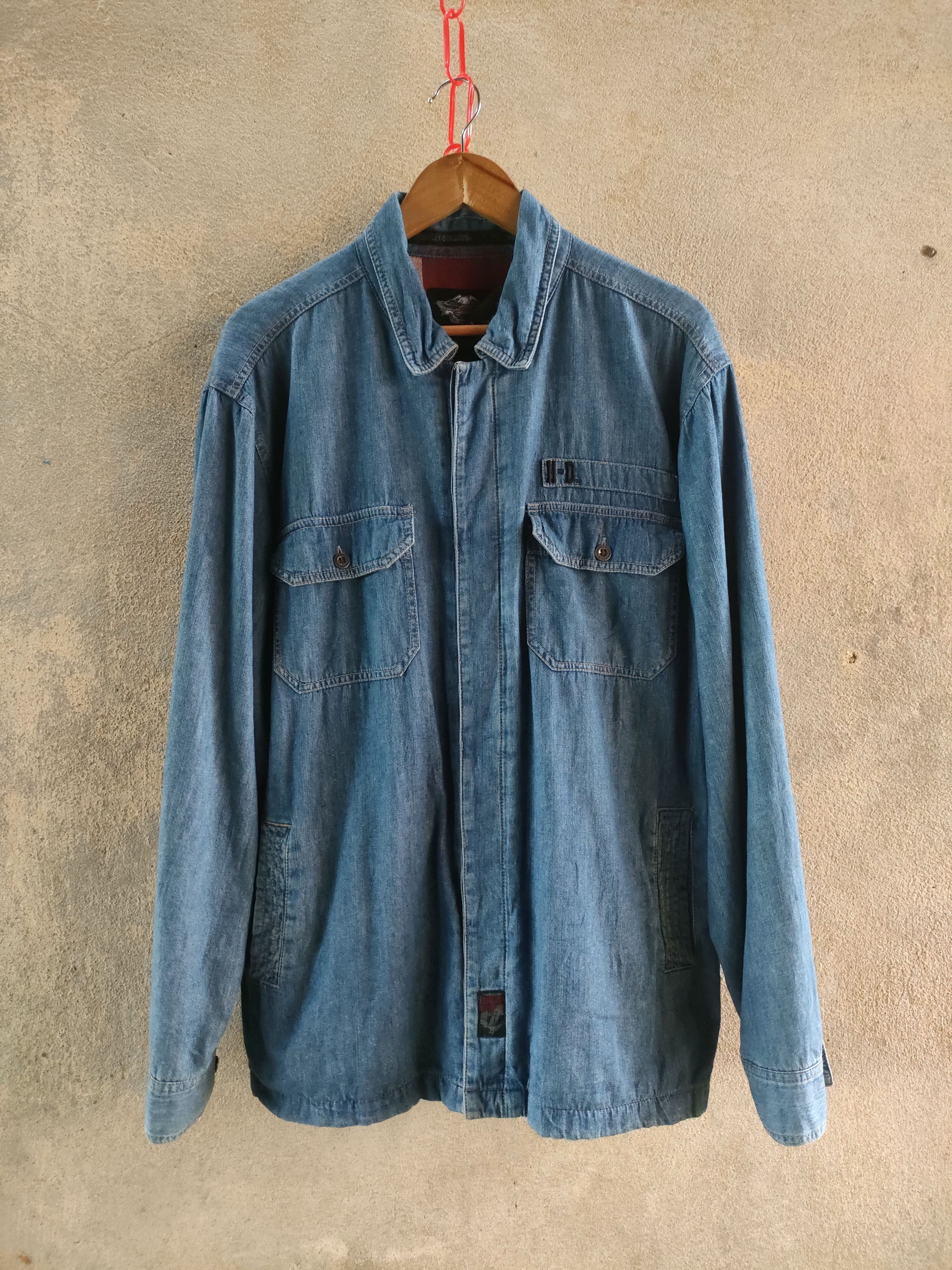 Harley Davidson Harley Davidson Flannel Denim Size US L / EU 52-54 / 3 - 2 Thumbnail