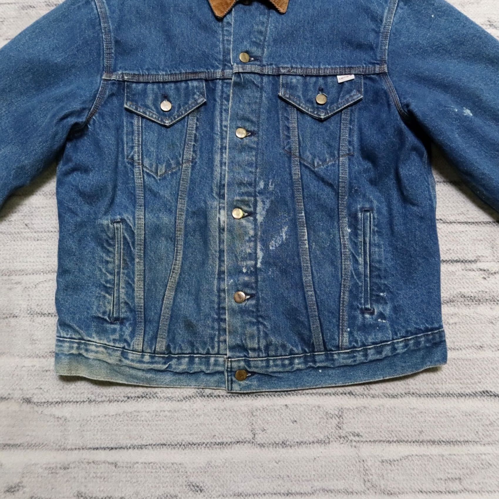 Carhartt Vintage Carhartt Denim Trucker Jacket Medium Wash 44 Mens Size 44 WIP Size US 44 / EU 60 - 3 Thumbnail
