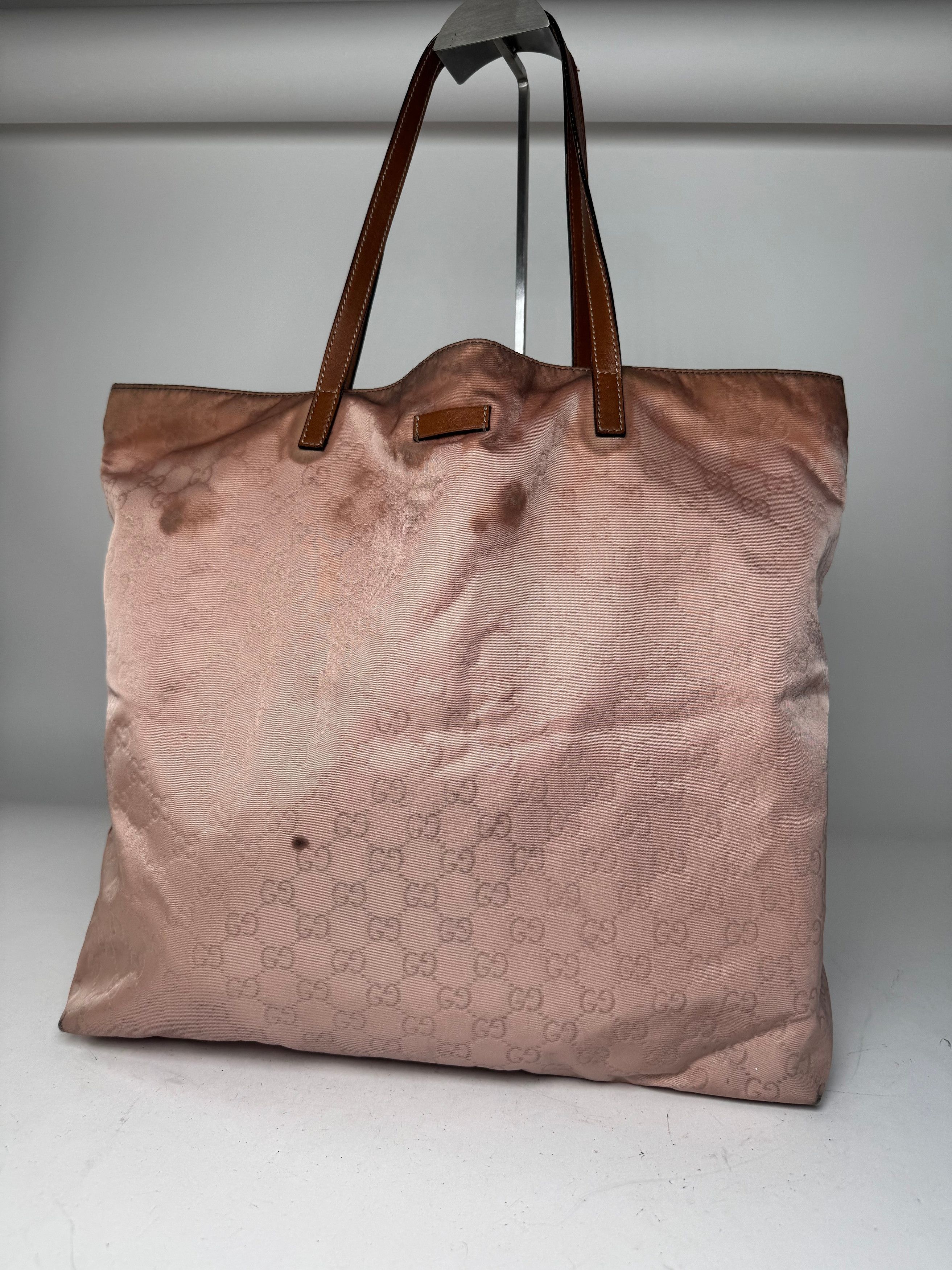 Gucci Vintage Monogram Tote Bag Pink Brown Size ONE SIZE - 1 Thumbnail