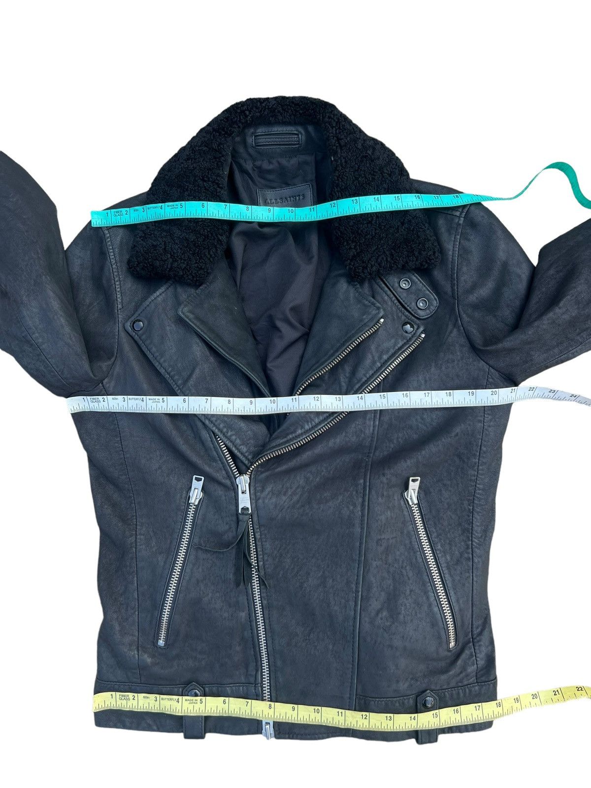 Allsaints AllSaints Shearling Collar Hanoi Leather Biker Jacket Size US S / EU 44-46 / 1 - 3 Thumbnail