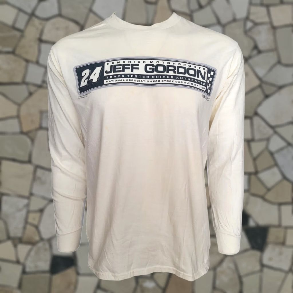 Chase Authentics VINTAGE Chase Authentics Jeff Gordon 24 Long Sleeve NASCAR T-Shirt Men L White 100% Cotton Crew Neck Graphic Printed Officially Licensed NASCAR Racing Size US L / EU 52-54 / 3 - 1 Thumbnail
