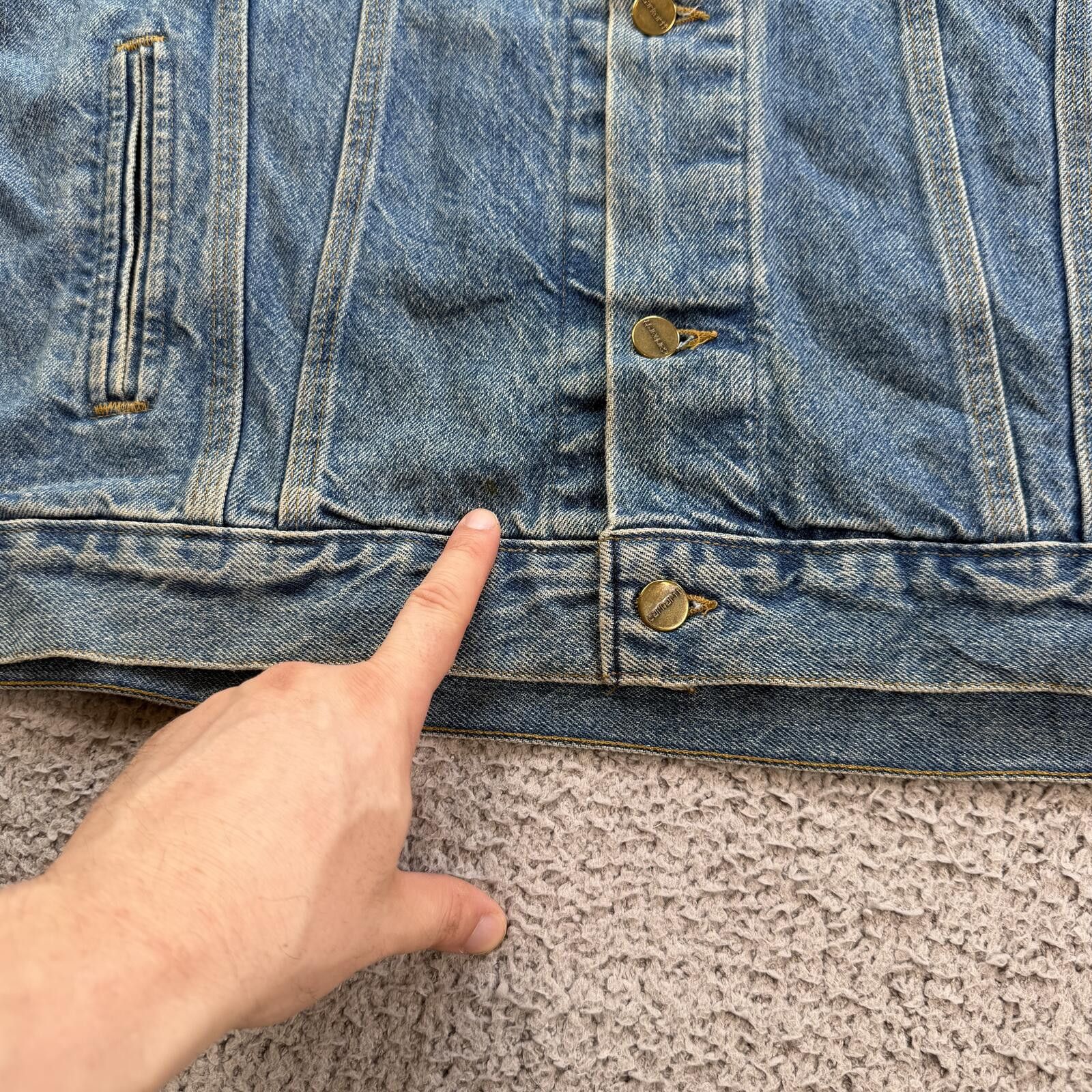 Carhartt Vintage Carhartt Denim Jacket Made In USA Union Tag J12DST Size US XL / EU 56 / 4 - 8 Thumbnail