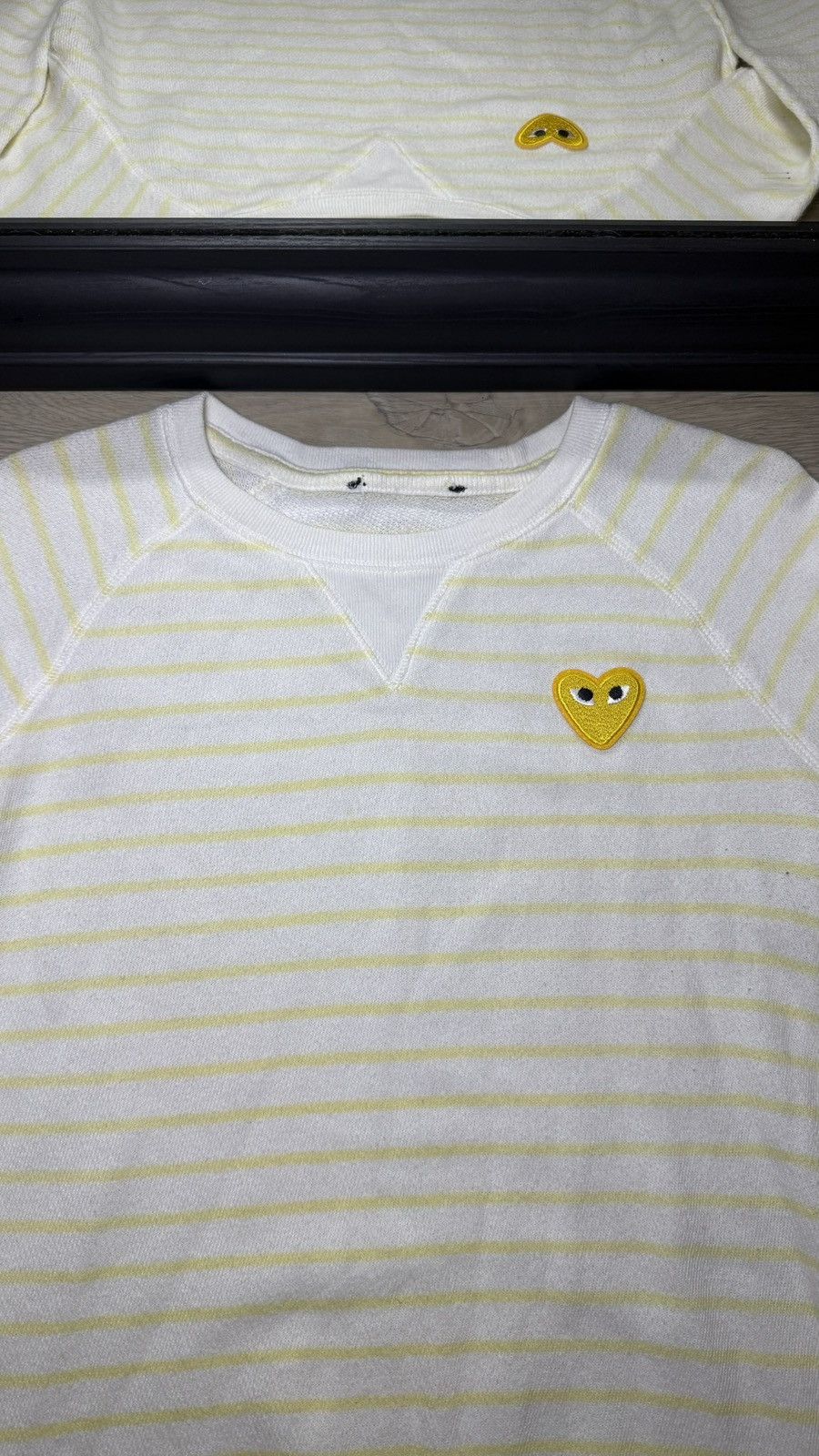 Other Vintage 1990s White And Yellow Embroidered Patch Logo Sweate Size L / US 10 / IT 46 - 3 Thumbnail