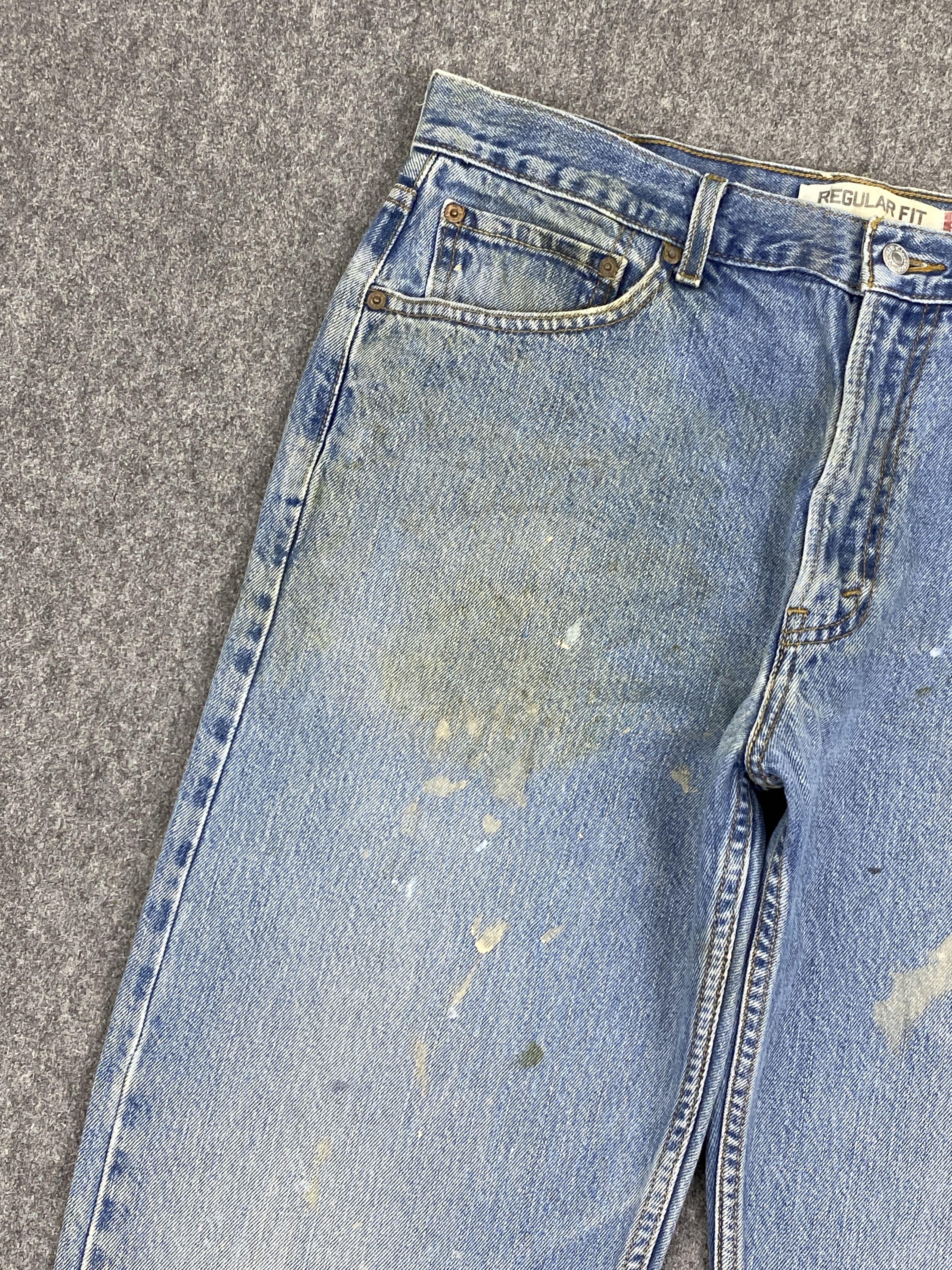 Vintage Levis 505 Splatter Paint Blue Denim Jeans