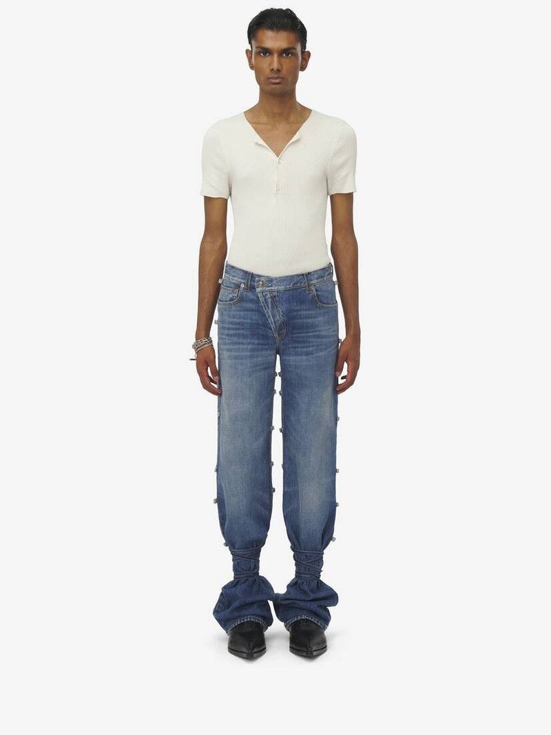 o1srvl11e0226 Rib Knit T-Shirt In Ivory
