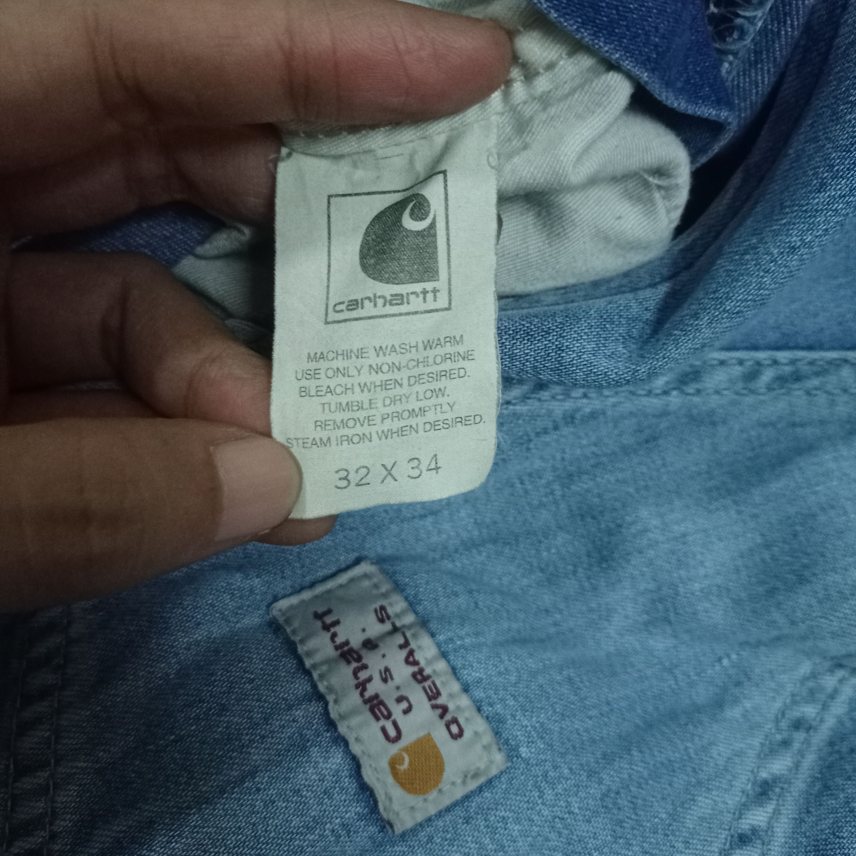 Carhartt Vintage Carhartt USA Distressed Thrashed Style Denim Overall Size US 34 / EU 50 - 10 Thumbnail