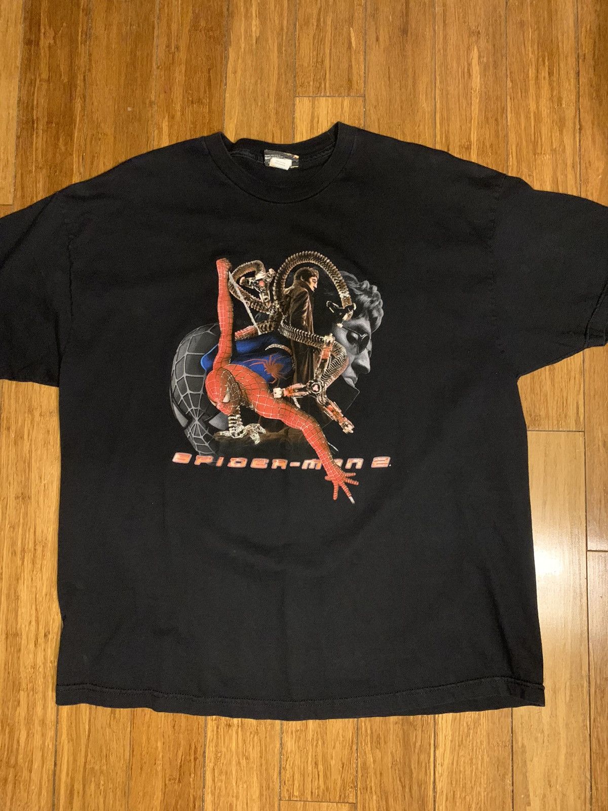 image of Marvel Comics x Vintage 2004 Spider-Man 2 Tee in Black, Men's (Size 2XL)