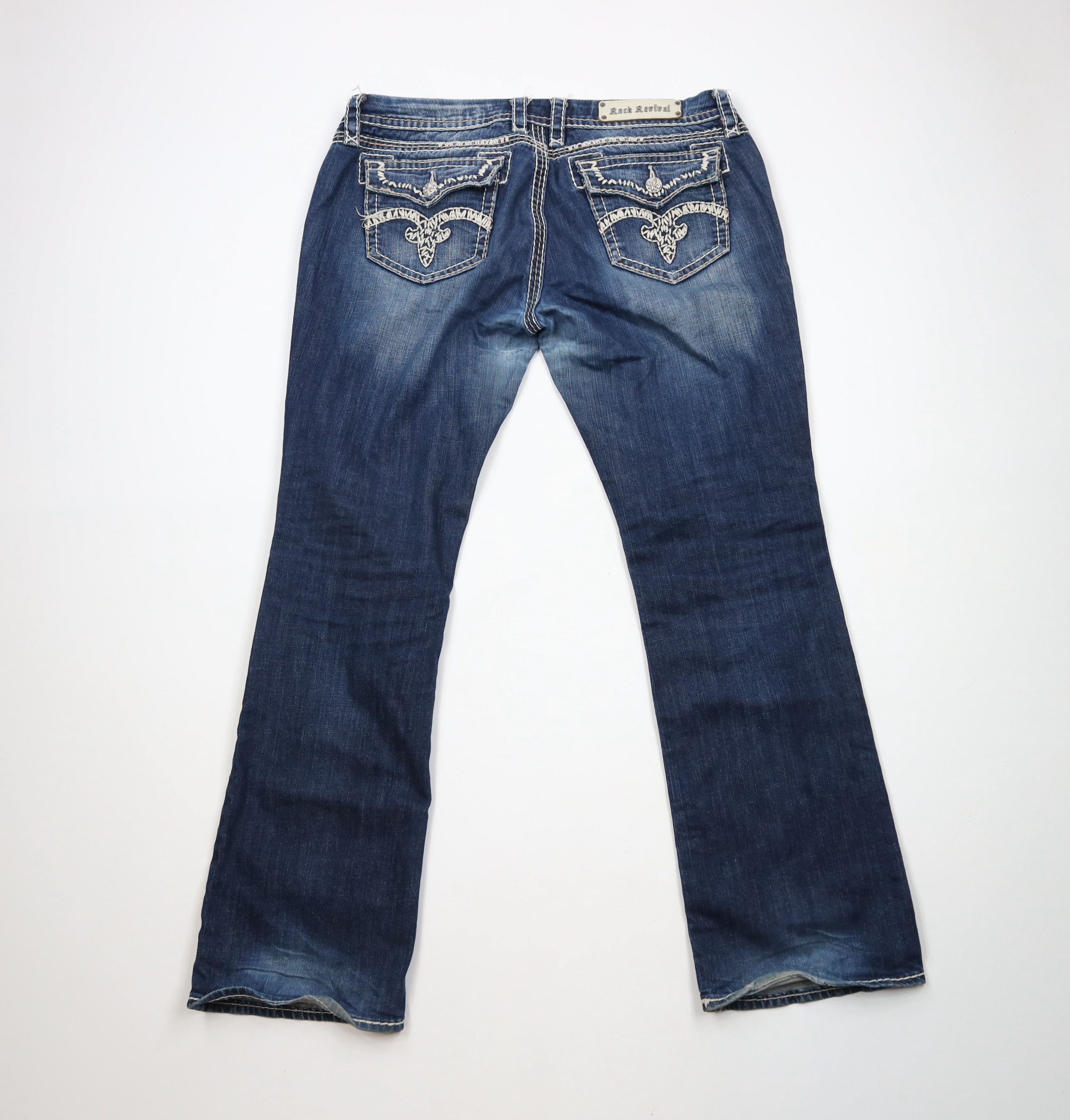 Rock Revival × Vintage Rock Revival Thick Stitch Jenna Bootcut Denim Jeans AS IS Size 34" / US 12 / IT 48 - 13 Thumbnail