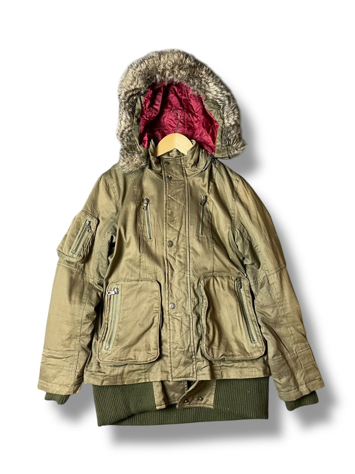 If Six Was Nine Rosso StyleLab Military Multipocket Winter Jacket (103) Size US L / EU 52-54 / 3 - 1 Thumbnail