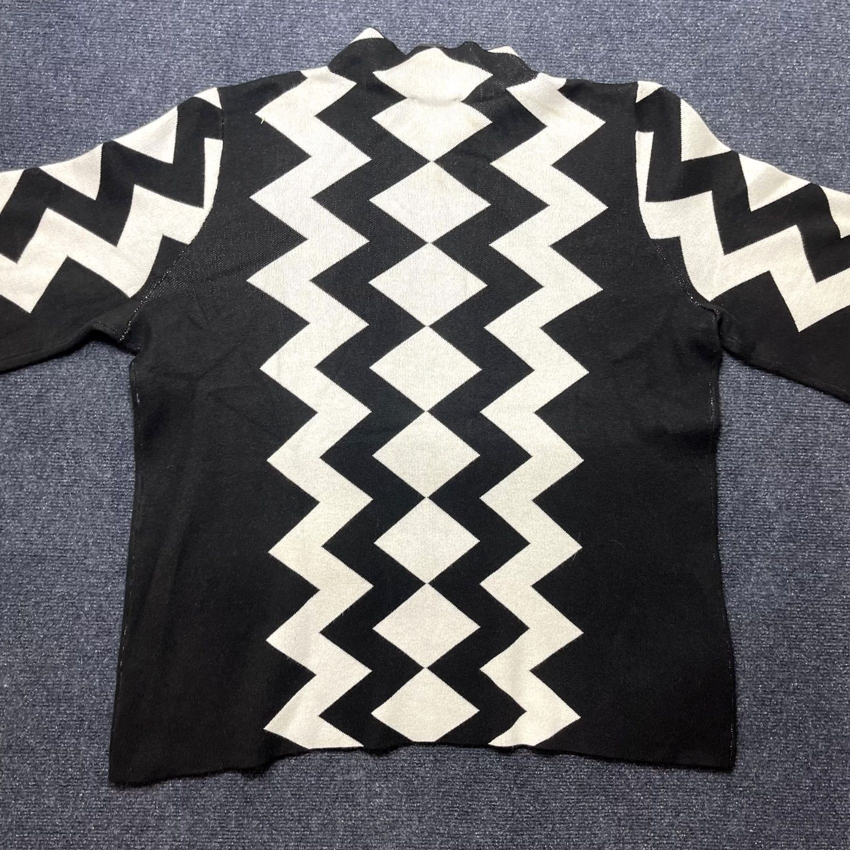 Vintage Investments Woman Sweater Womens 2X Black Geometric Mock Neck Knit Pullover Size XXL / US 16-18 / IT 52-54 - 4 Thumbnail