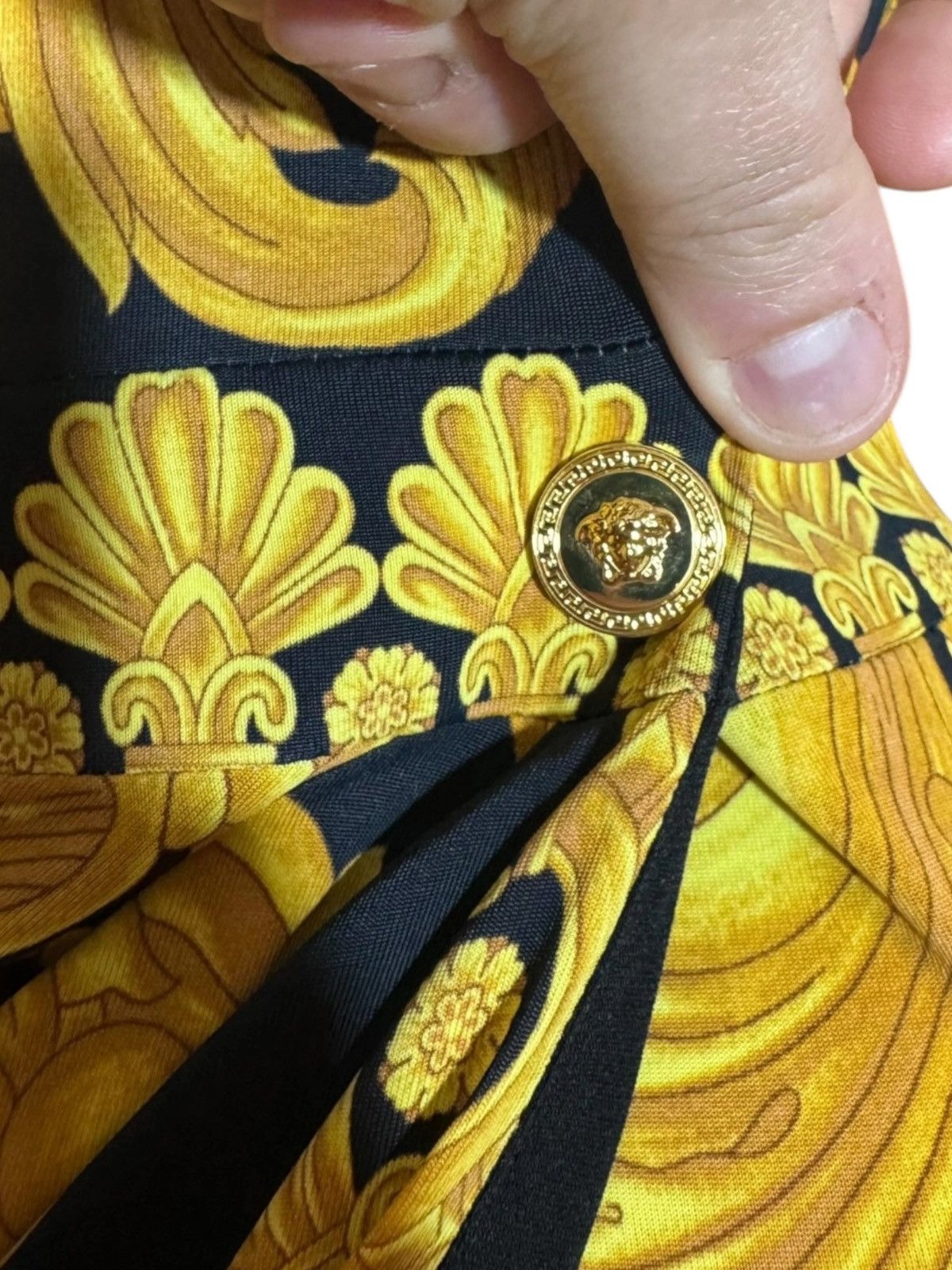 Versace Versace Baroque Jersey Dress w/ Draping & Slit Size M / US 6-8 / IT 42-44 - 6 Thumbnail