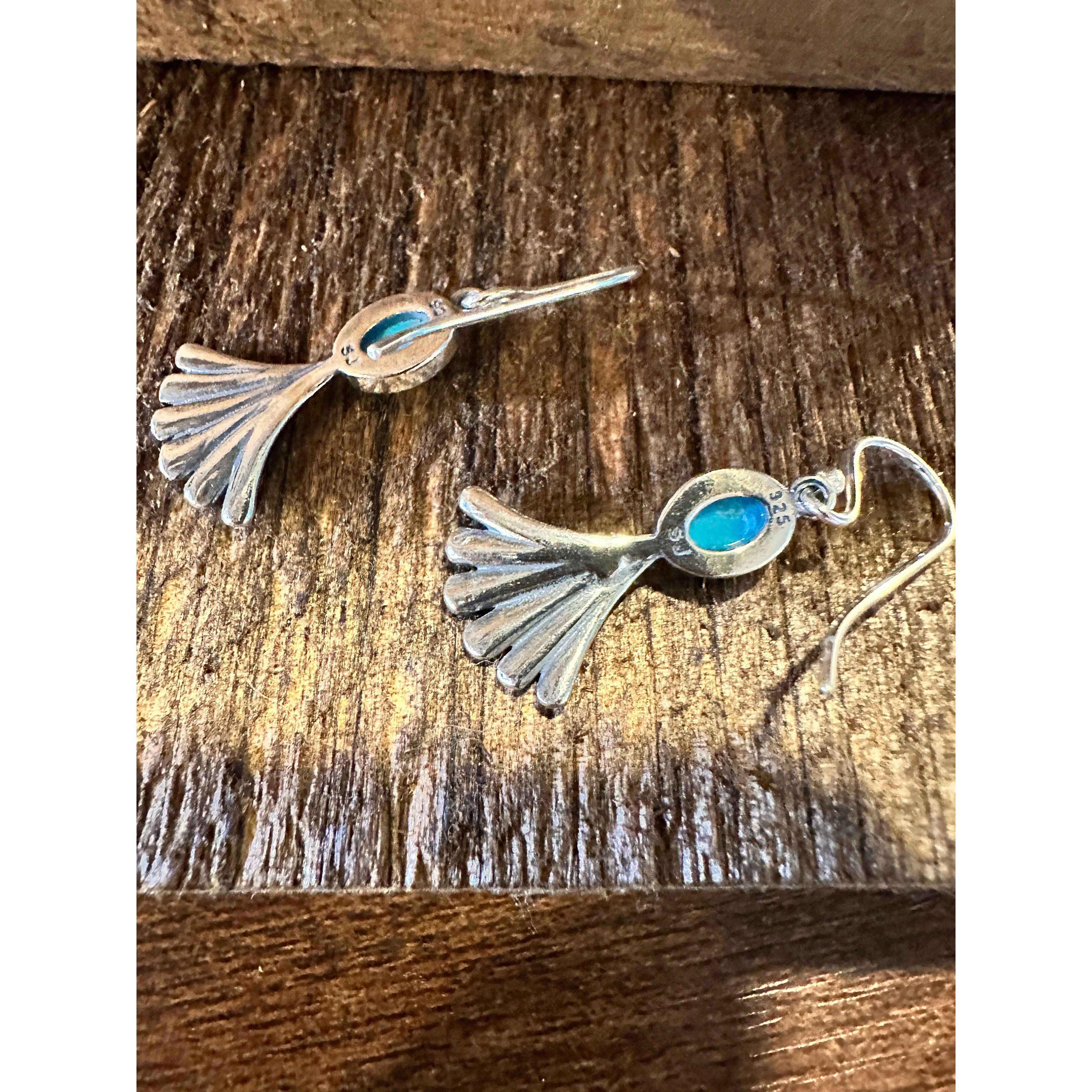 Other Navajo Prayer Turquoise Dangle Earrings in Sterling Silver, Size ONE SIZE - 6 Thumbnail