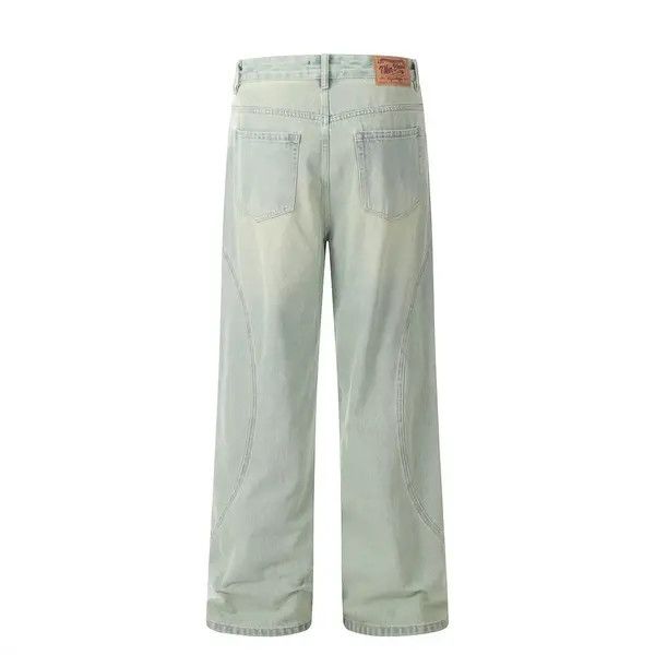 Japanese Brand Vintage distressed split stitching light washed jeans Size US 32 / EU 48 - 3 Thumbnail