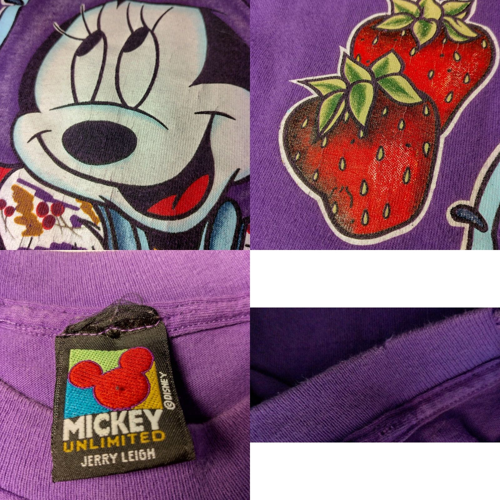Mickey Unlimited VINTAGE Mickey Unlimited Mickey Unlimited T-Shirt XL Purple Minnie Mouse Gardening Crew Neck Short Sleeve Unisex Adults Cotton Blend Knit Size US XL / EU 56 / 4 - 9 Thumbnail