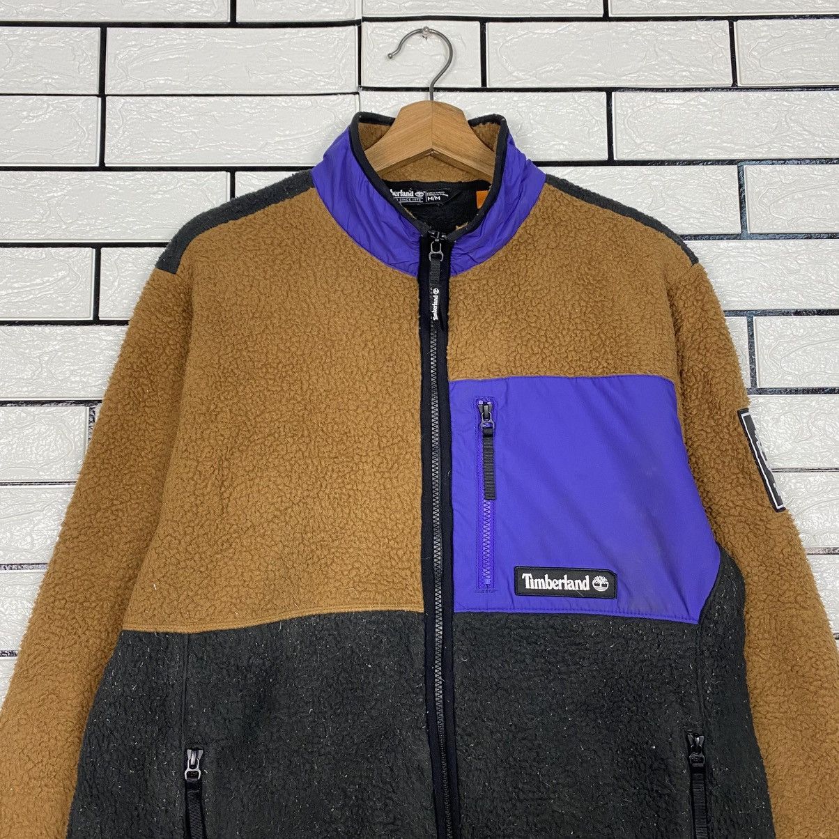 Japanese Brand 📌Fleece Sherpa Jacket Timberland Multi Color Block Size US M / EU 48-50 / 2 - 4 Thumbnail
